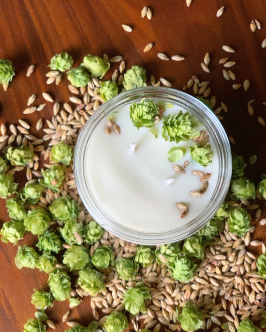 A craft beer candle