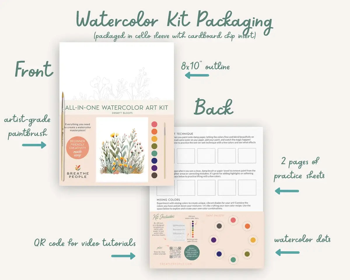 Breathe People All-In-One Watercolor Paint Set - Ranunculus Blooms