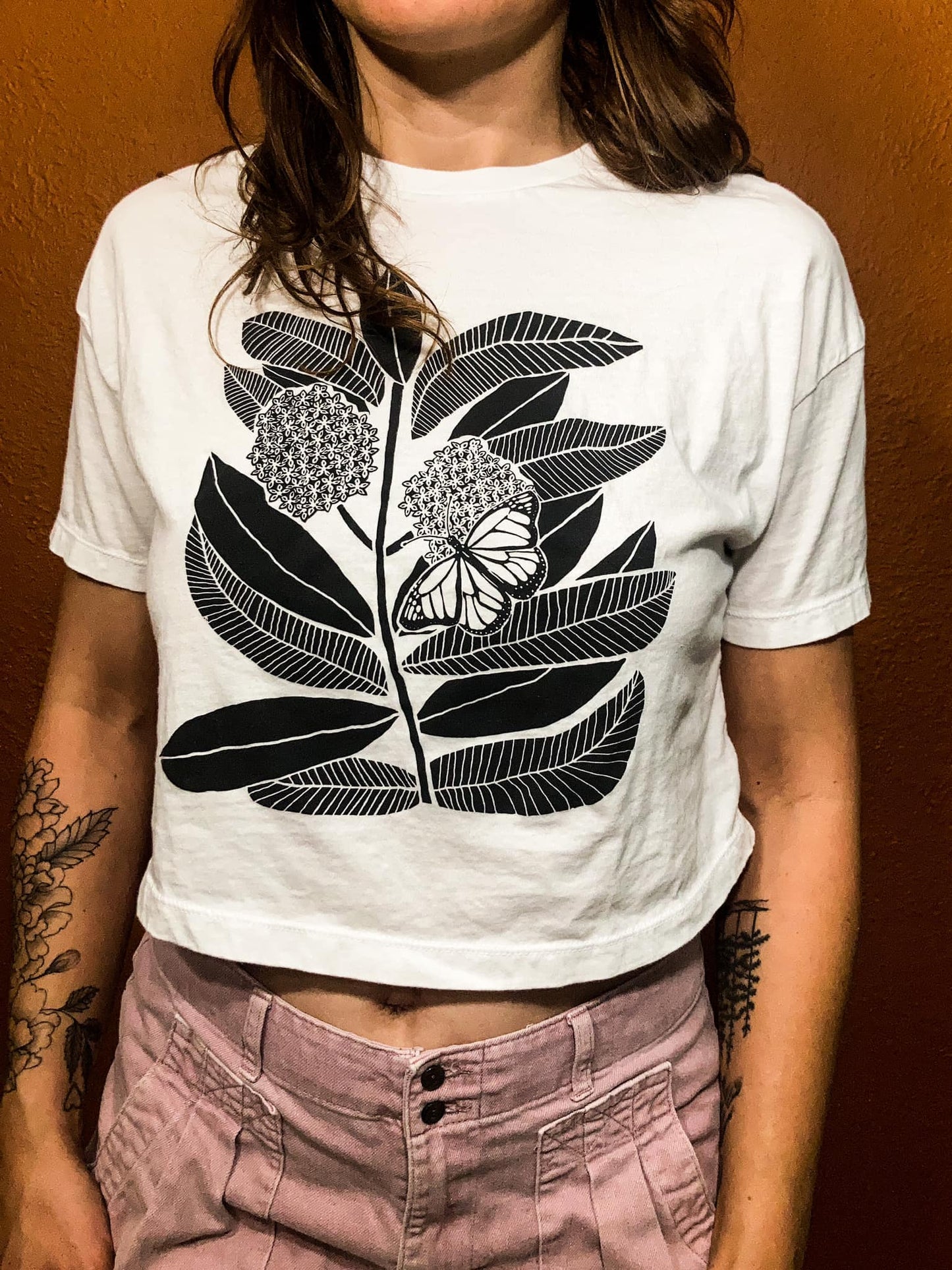 Pie Chart Press Monarch Crop Top