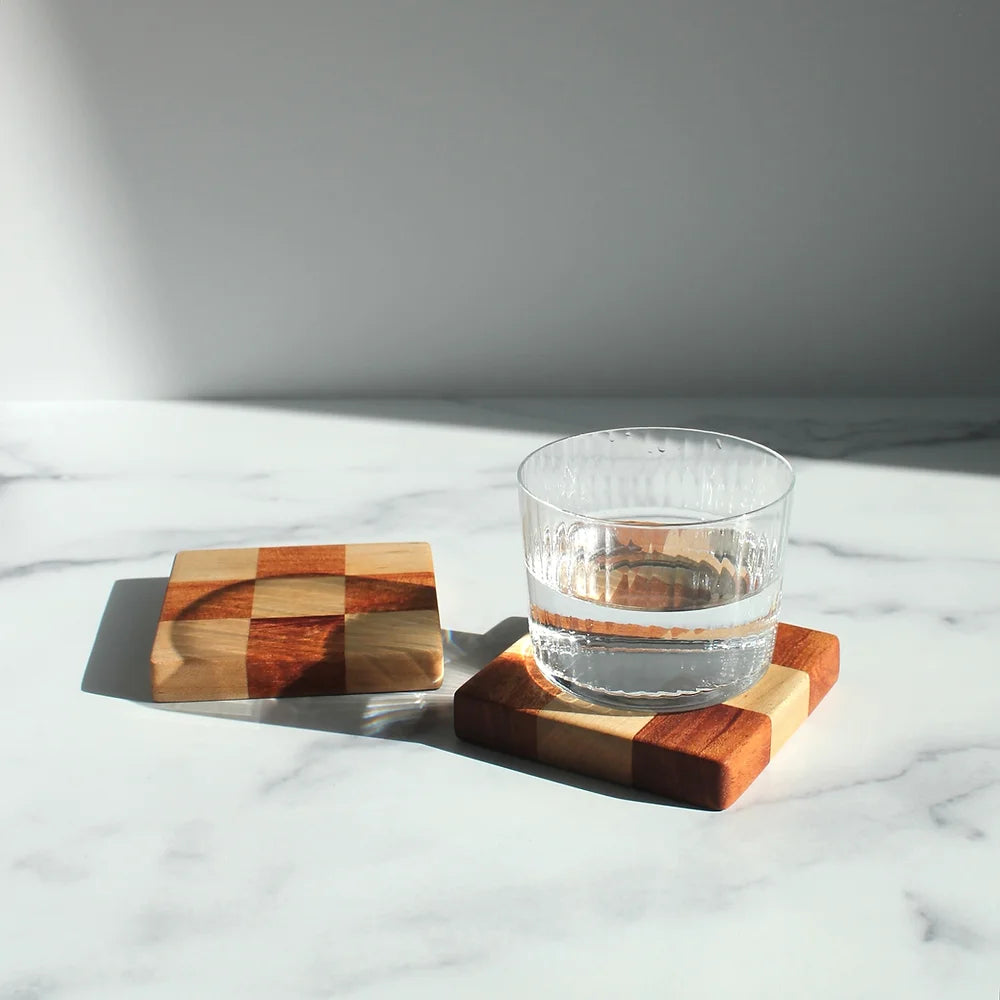 Honey Wood ATX Chelsea Jumbo Coaster Set of 2