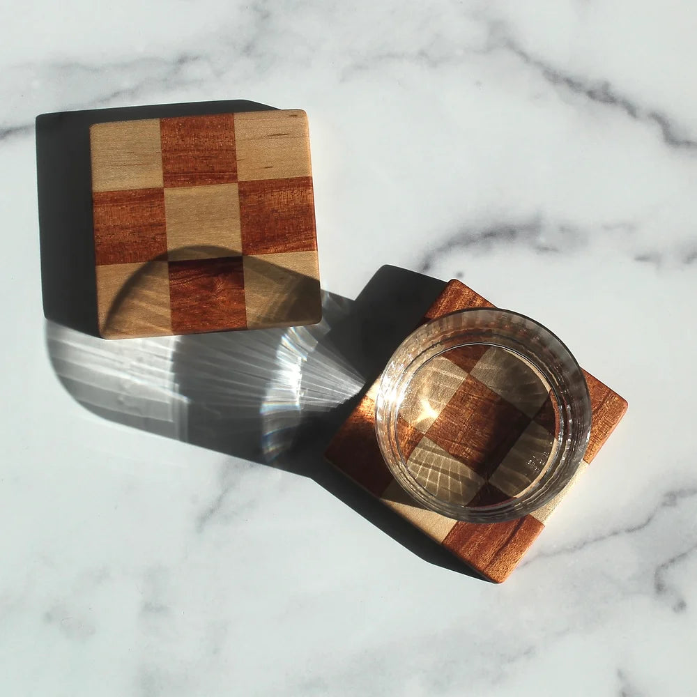 Honey Wood ATX Chelsea Jumbo Coaster Set of 2