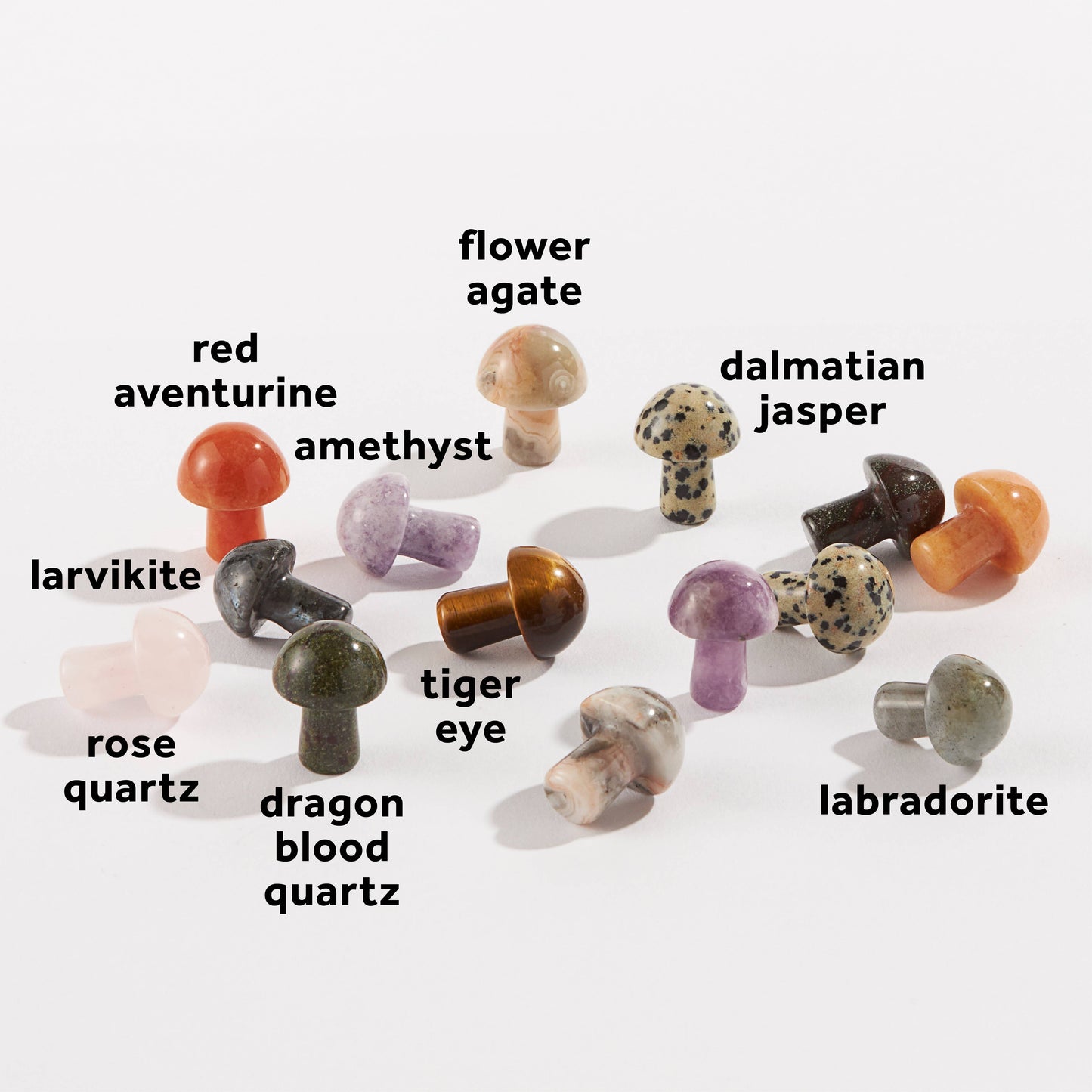 GeoCentral Assorted Carved Crystal Mini Mushrooms
