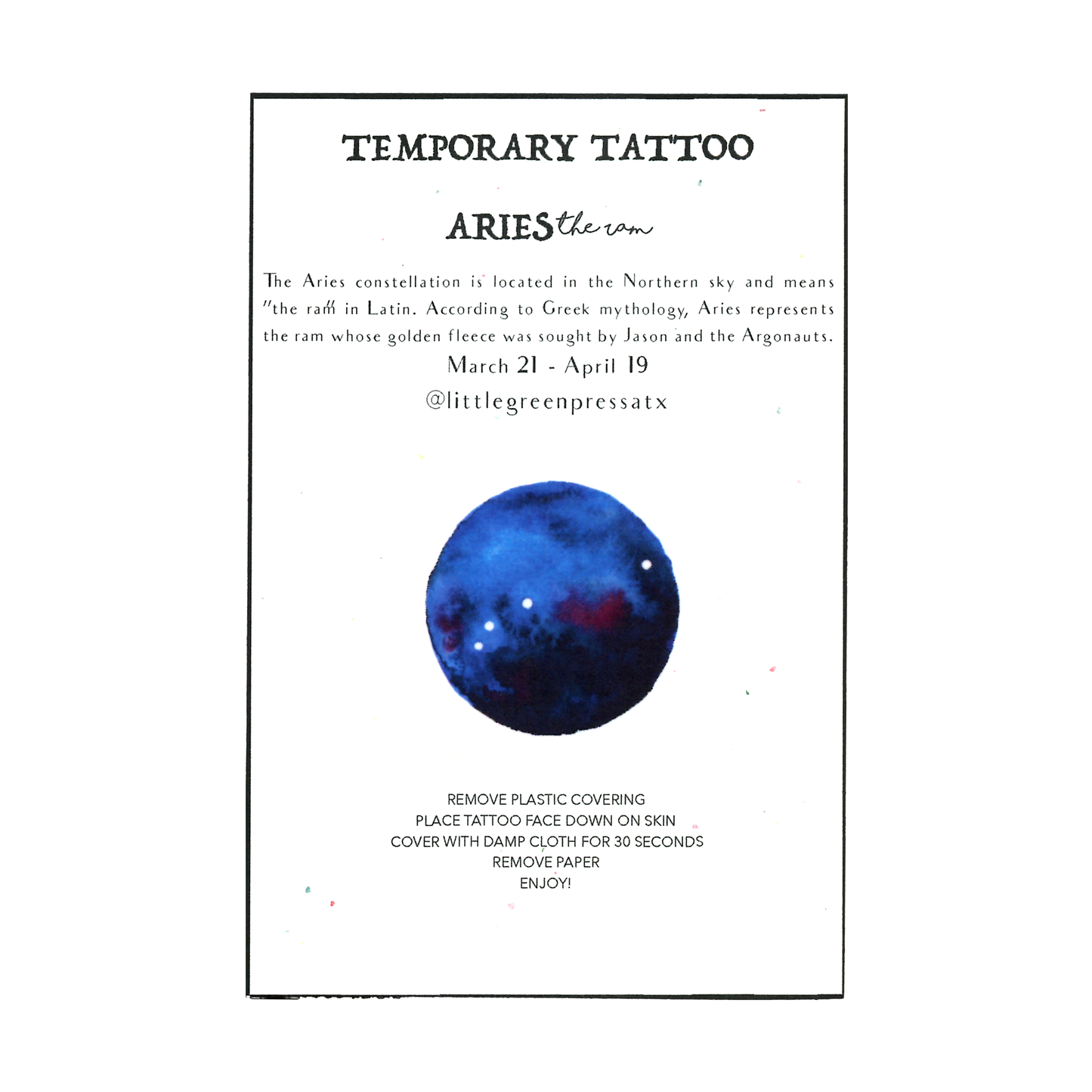 Little Green Press ATX Celestial Temporary Tattoos