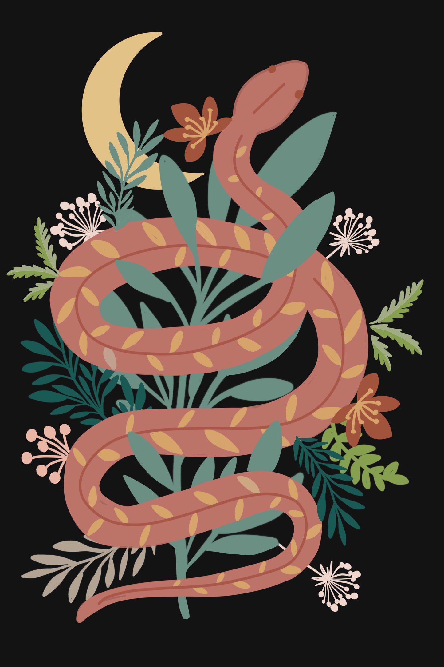 Breathe People Floral Snake Meditative Art Paint by Numbers
