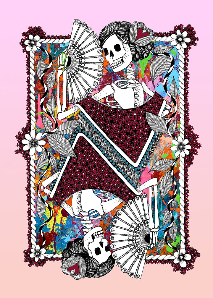 Laura Clay Art Catrina Sherbert Print