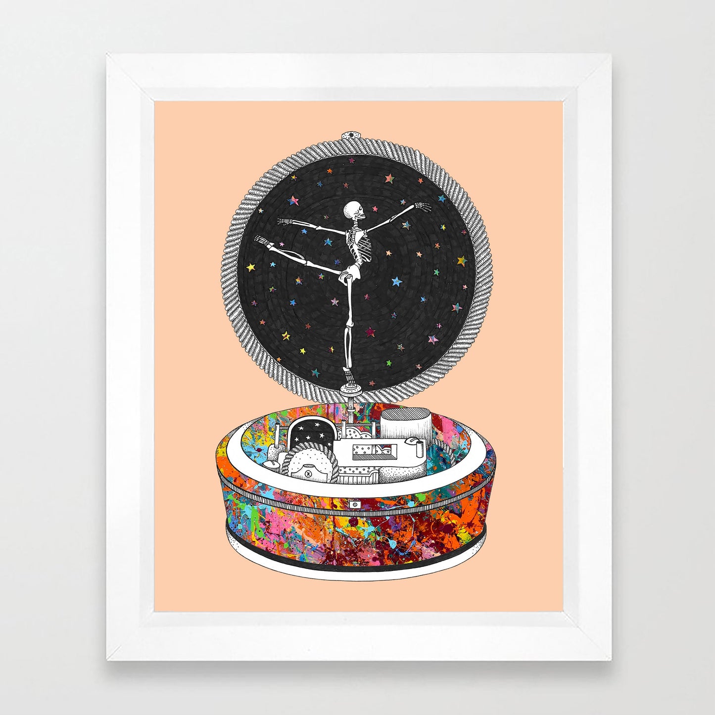 Laura Clay Art Music Box Peach Print