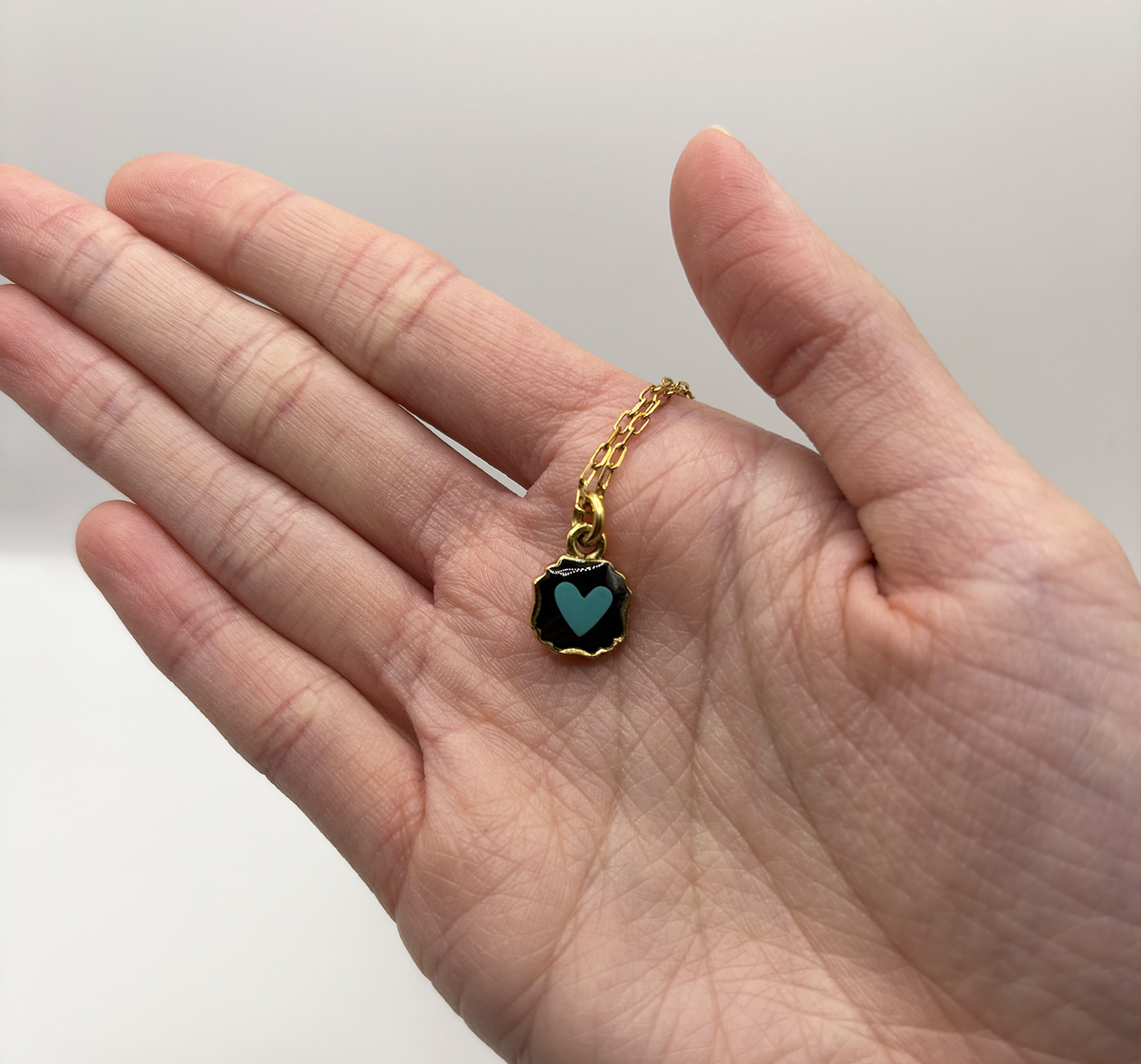 Bee Mary Heart Melt Necklace