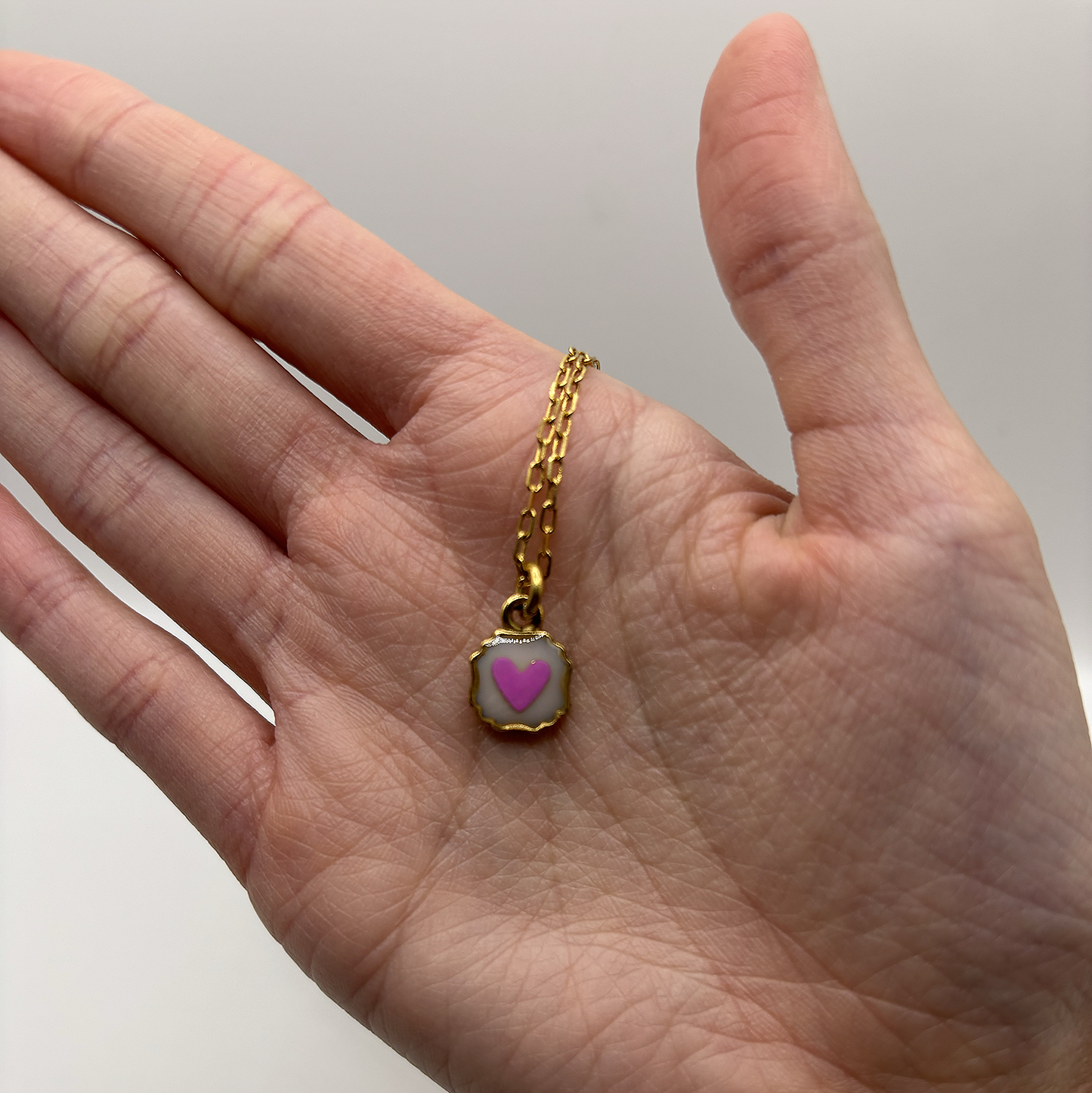 Bee Mary Heart Melt Necklace