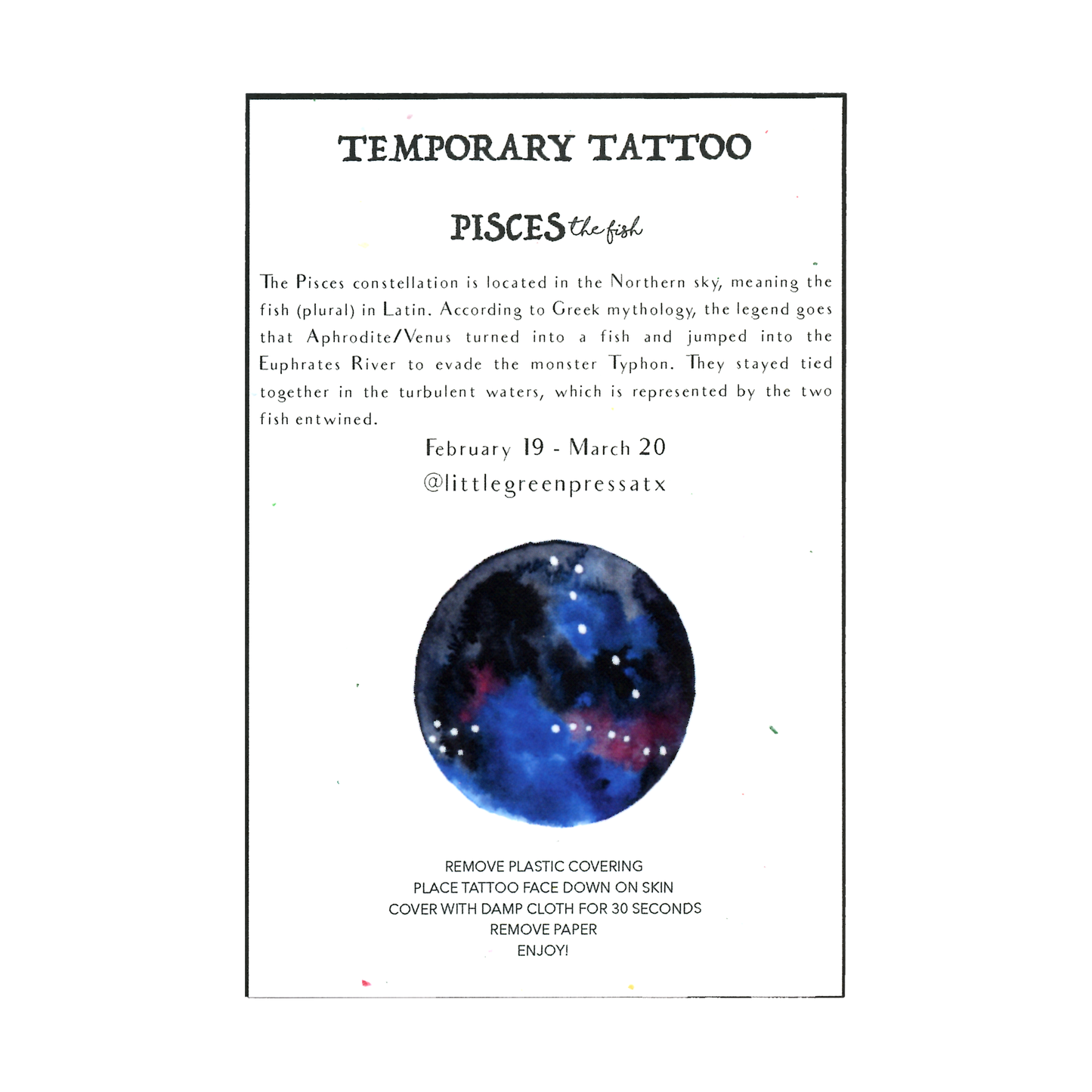 Little Green Press ATX Celestial Temporary Tattoos