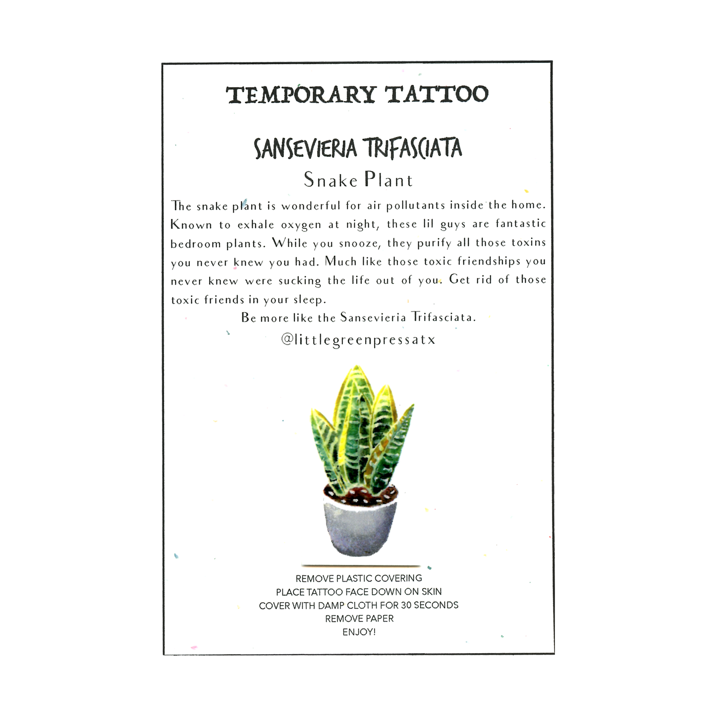 Little Green Press ATX Botanical Temporary Tattoos