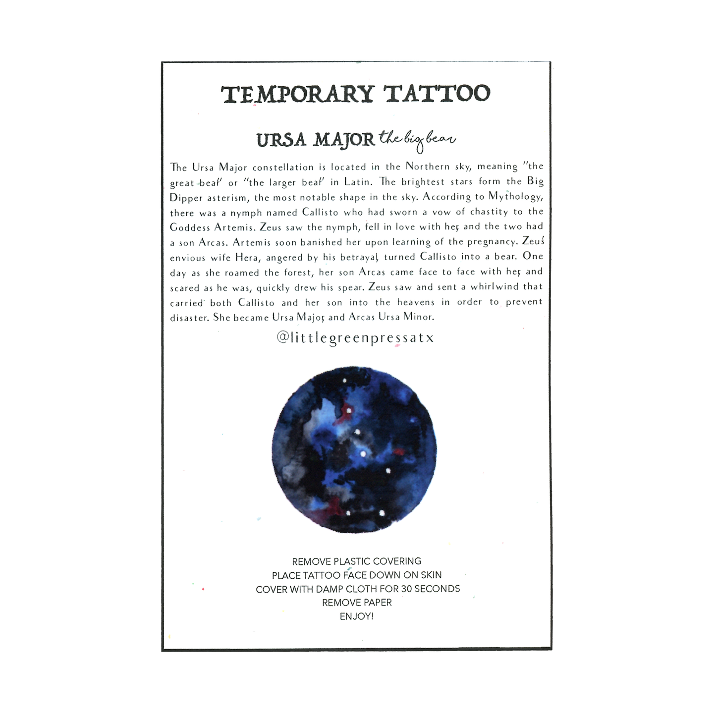 Little Green Press ATX Celestial Temporary Tattoos