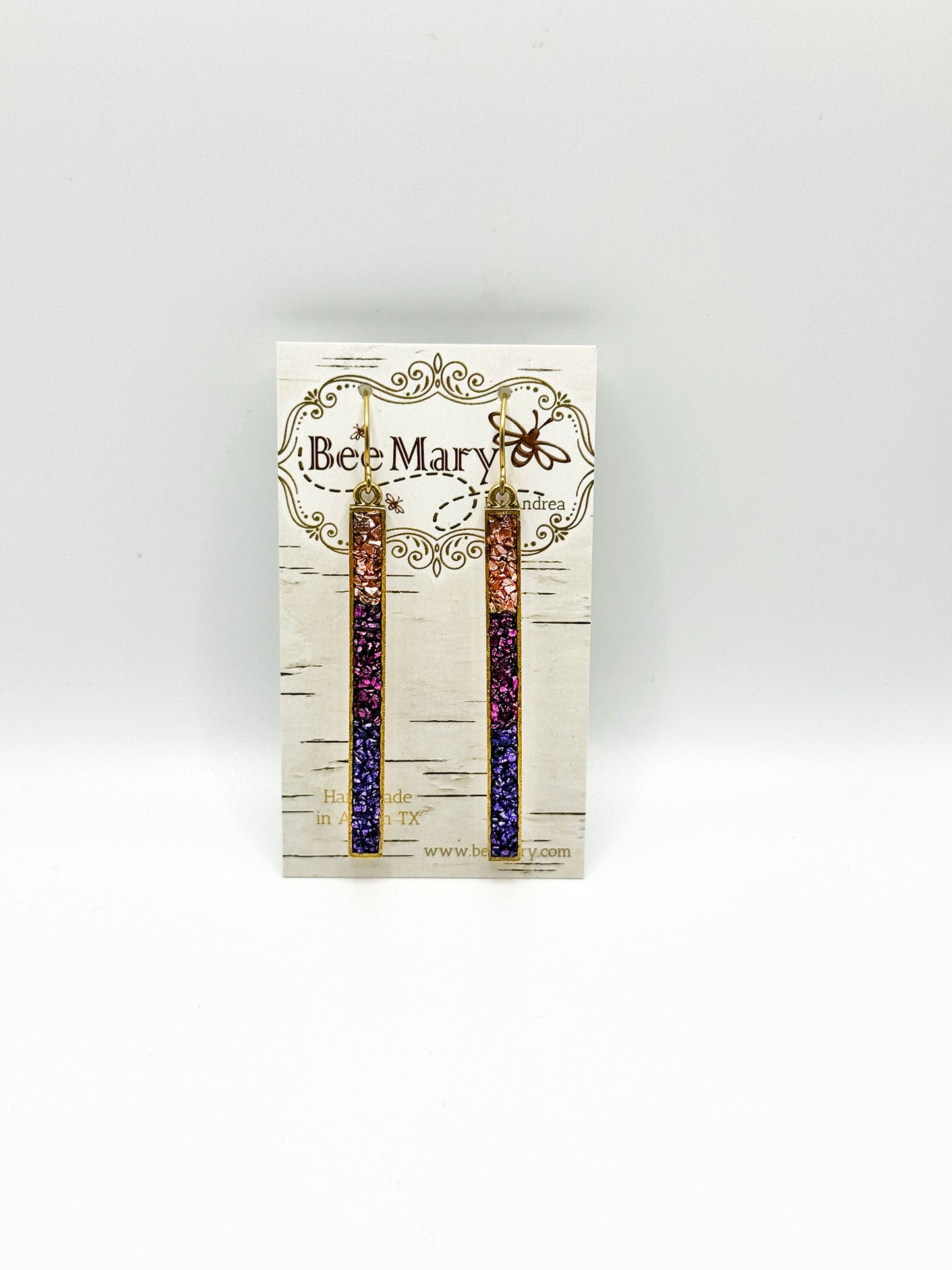 Bee Mary Crushed Long Earrings