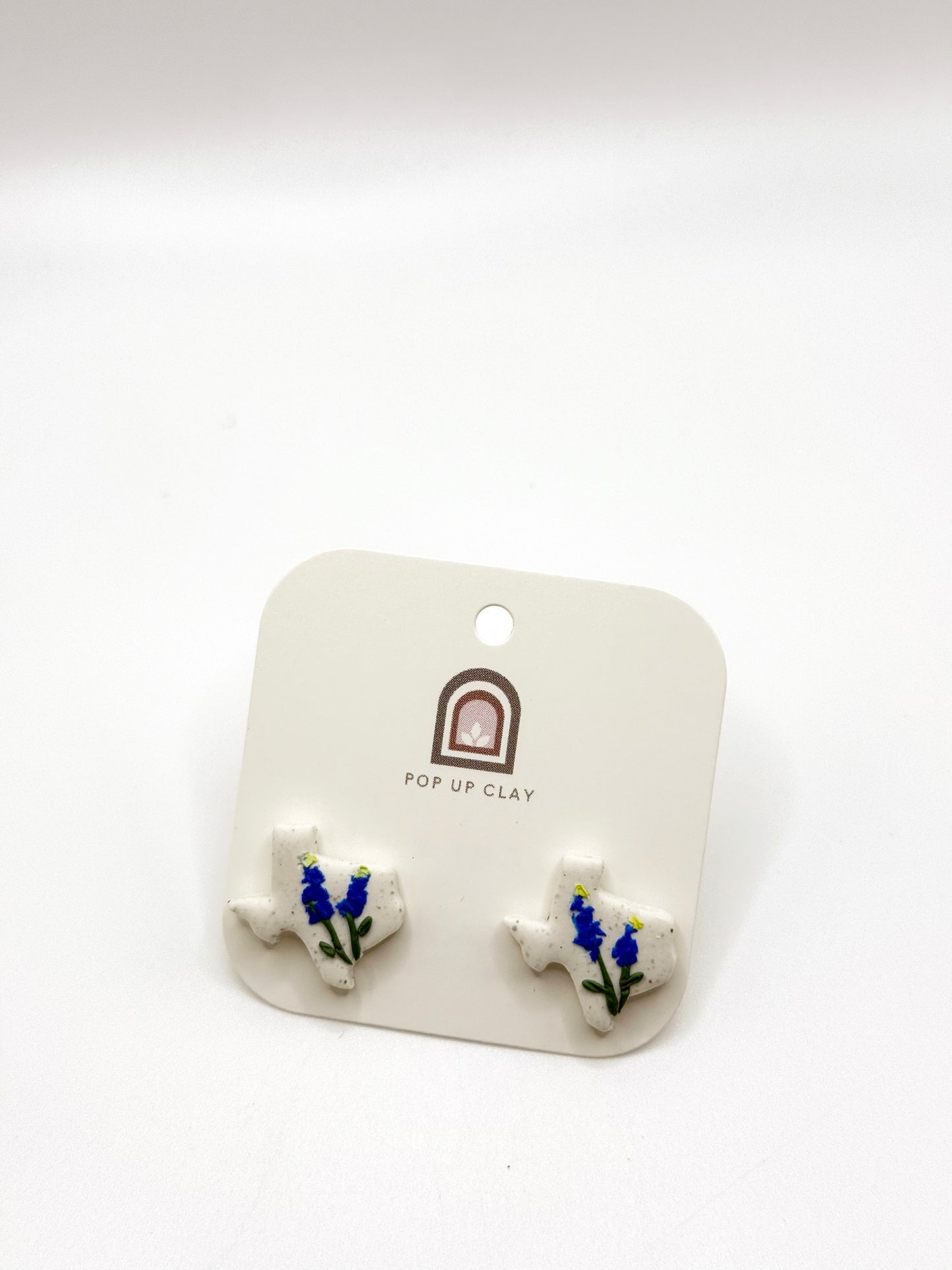 Pop Up Clay Bluebonnet Studs