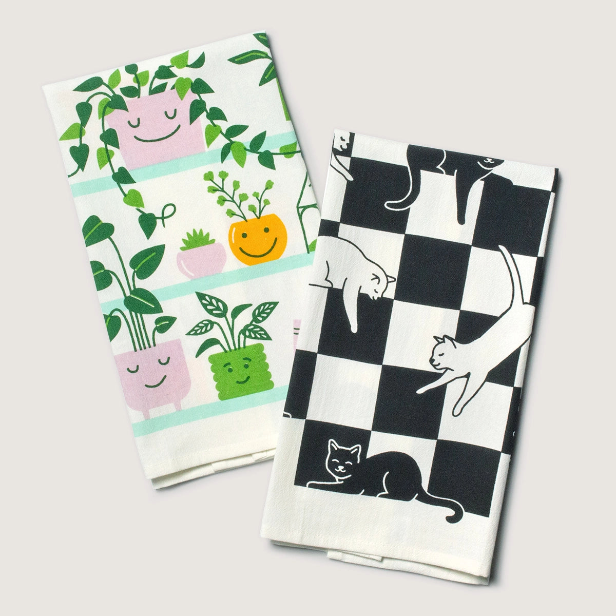 Seltzer Goods Checker Cat Tea Towel
