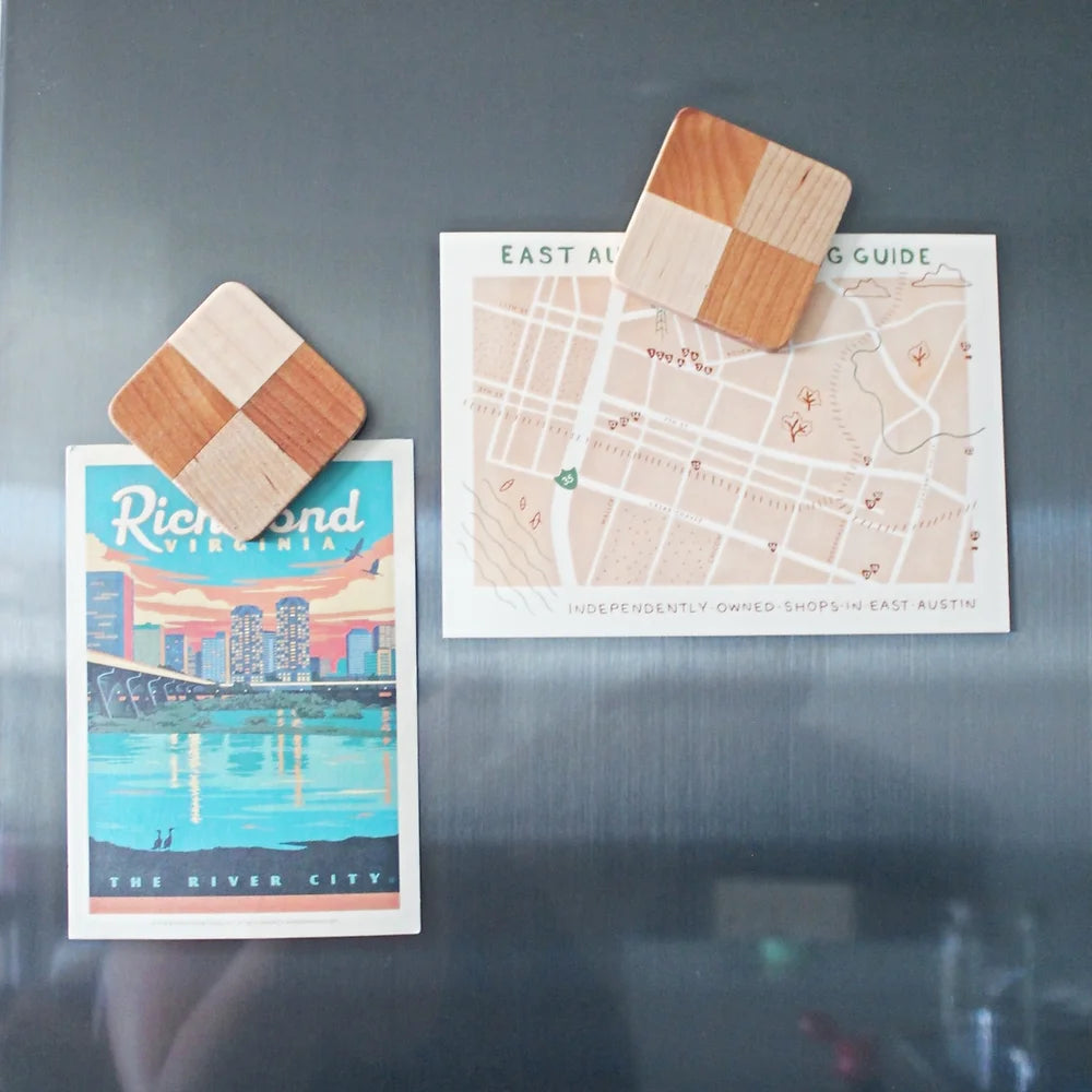 Honey Wood ATX Checkered Magnet Set