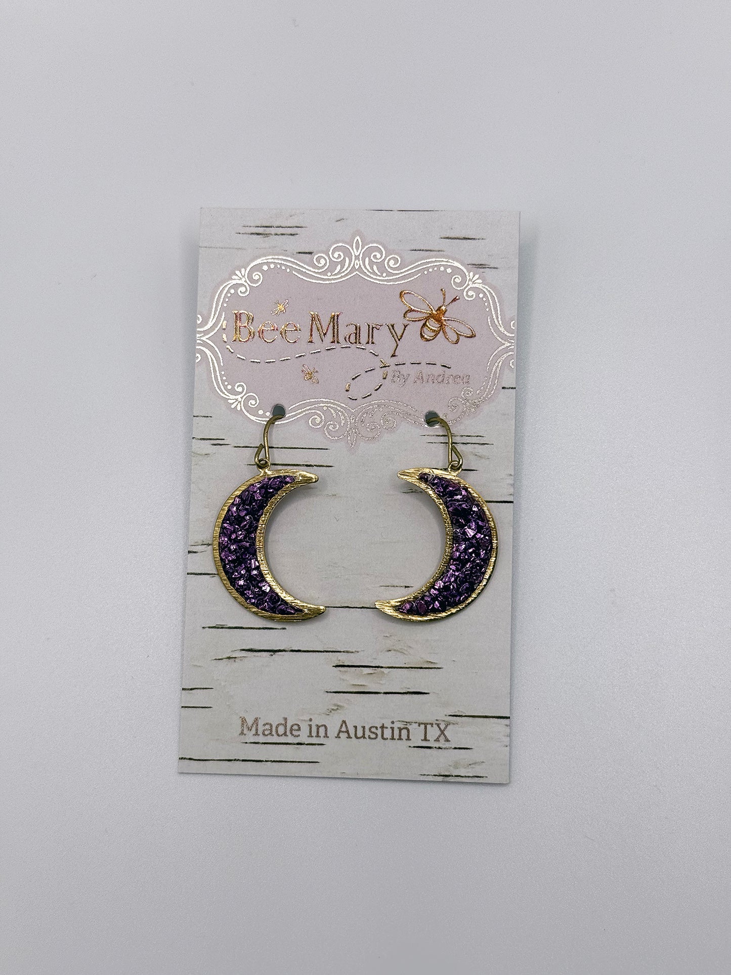 Bee Mary Crushed Crescent Earrings