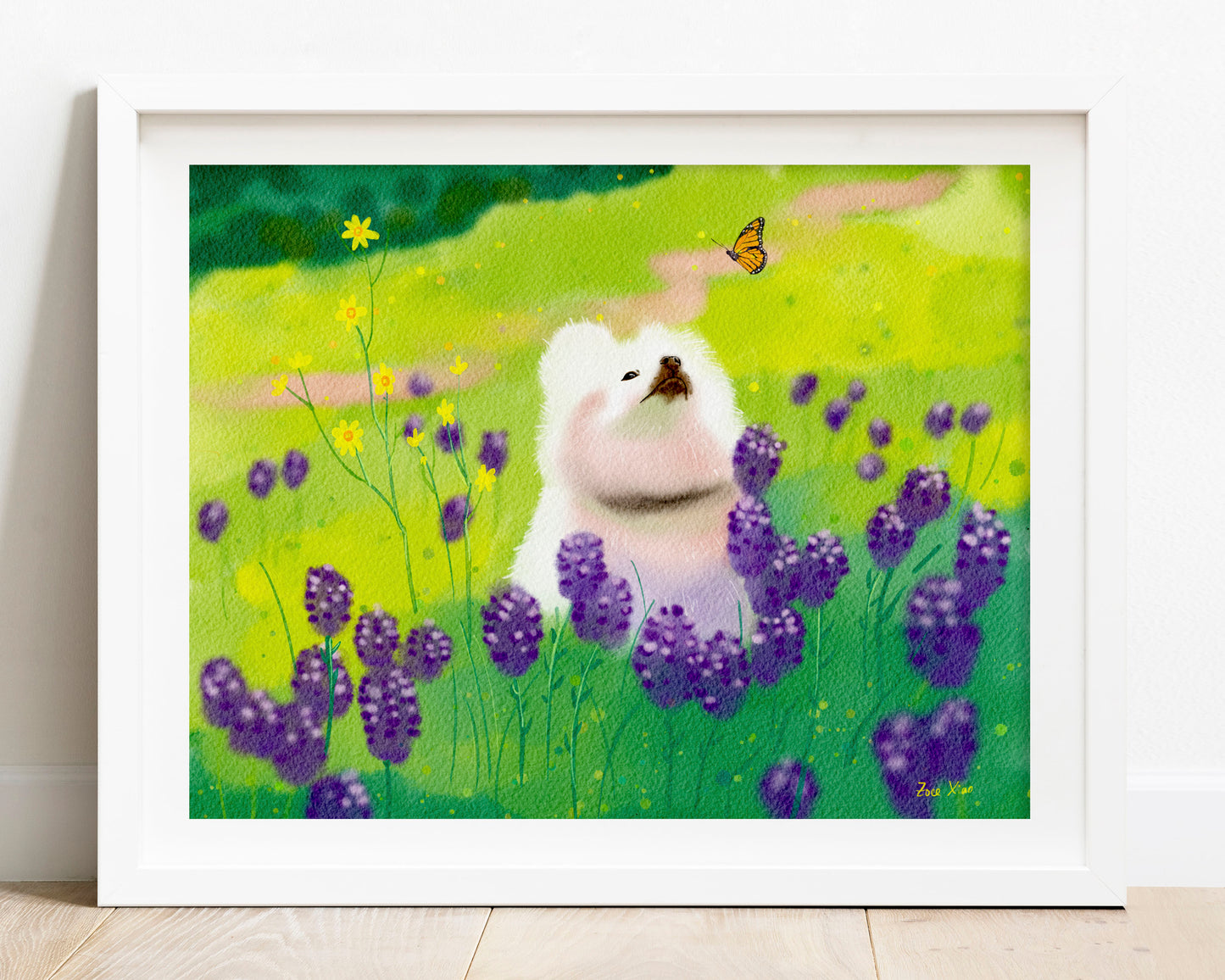 Zoee Xiao Puppy and Butterfly! Print