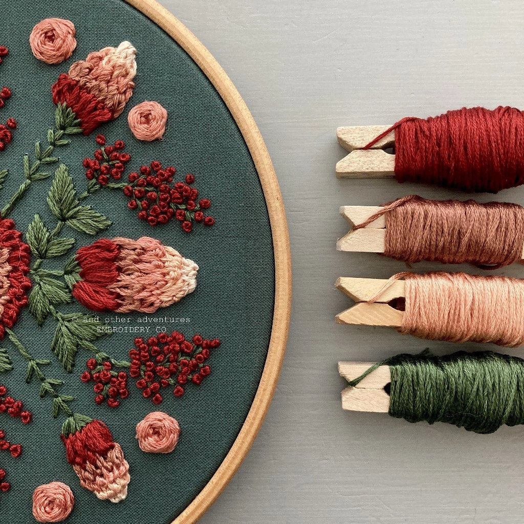 And Other Adventures Embroidery Co Embroidery Kit - Evermore in Red