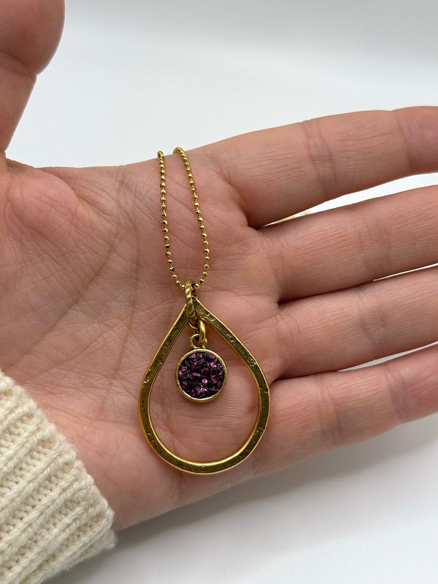 Bee Mary Crush Teardrop Necklace