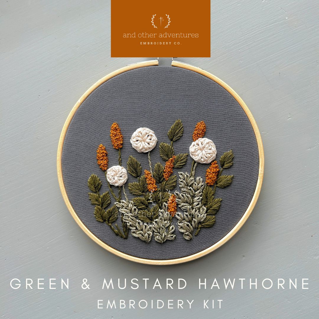 And Other Adventures Embroidery Co Embroidery Kit - Hawthorne in Green + Mustard