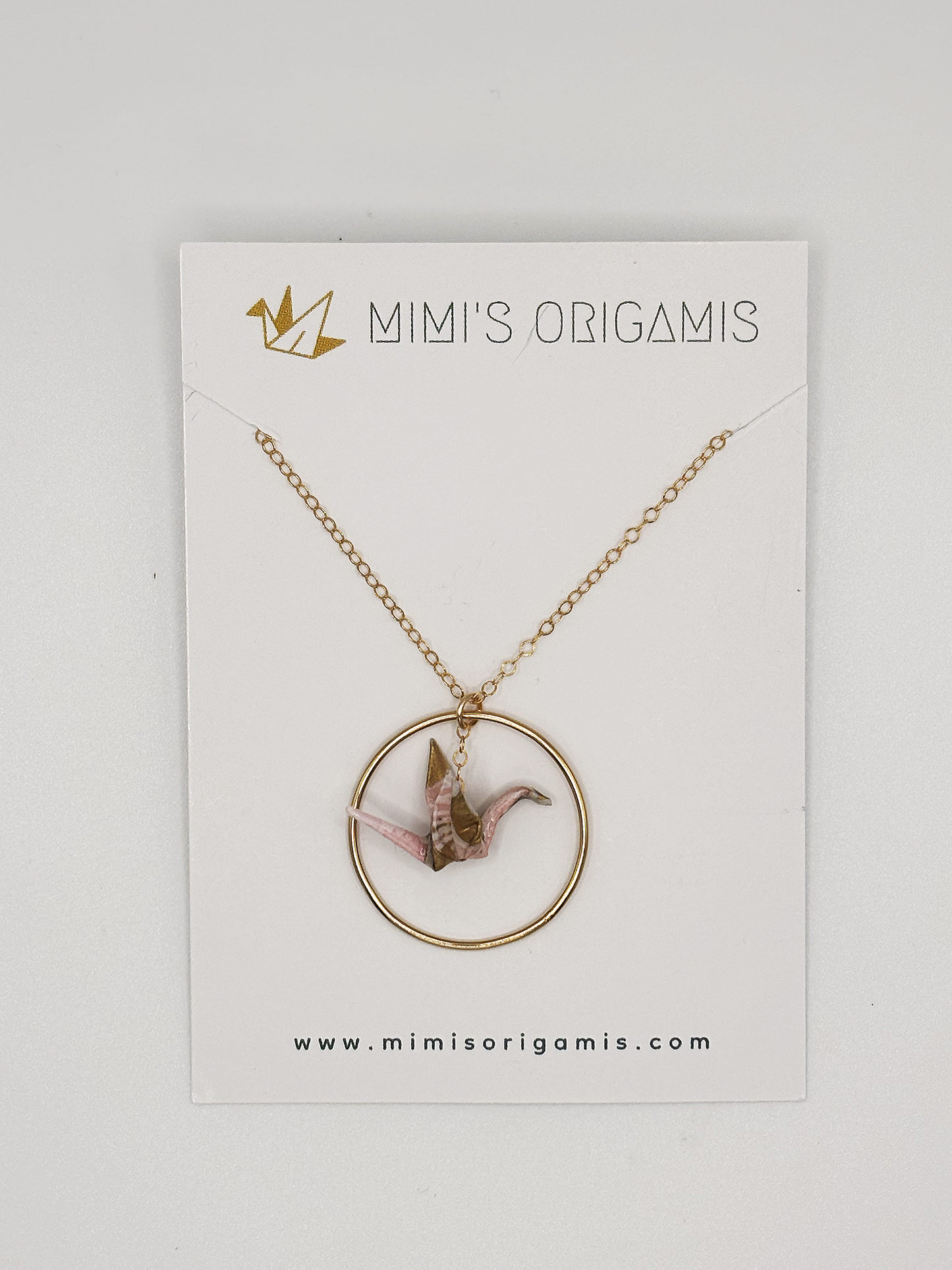 Mimi's Origamis Hoop Crane Necklace