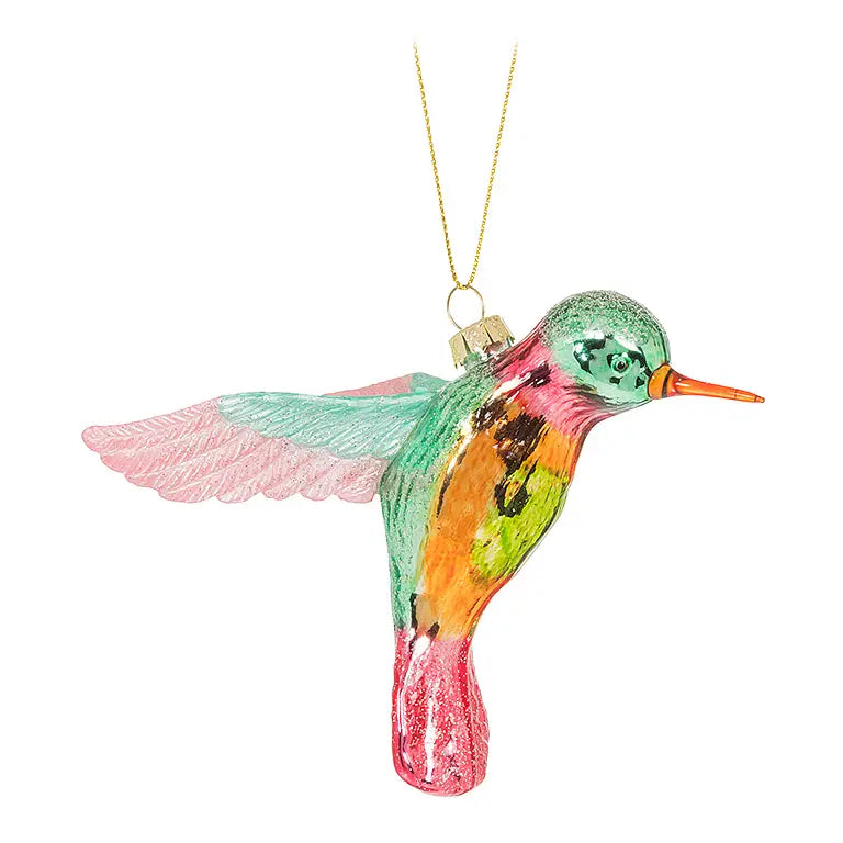 Glass Hummingbird Ornament
