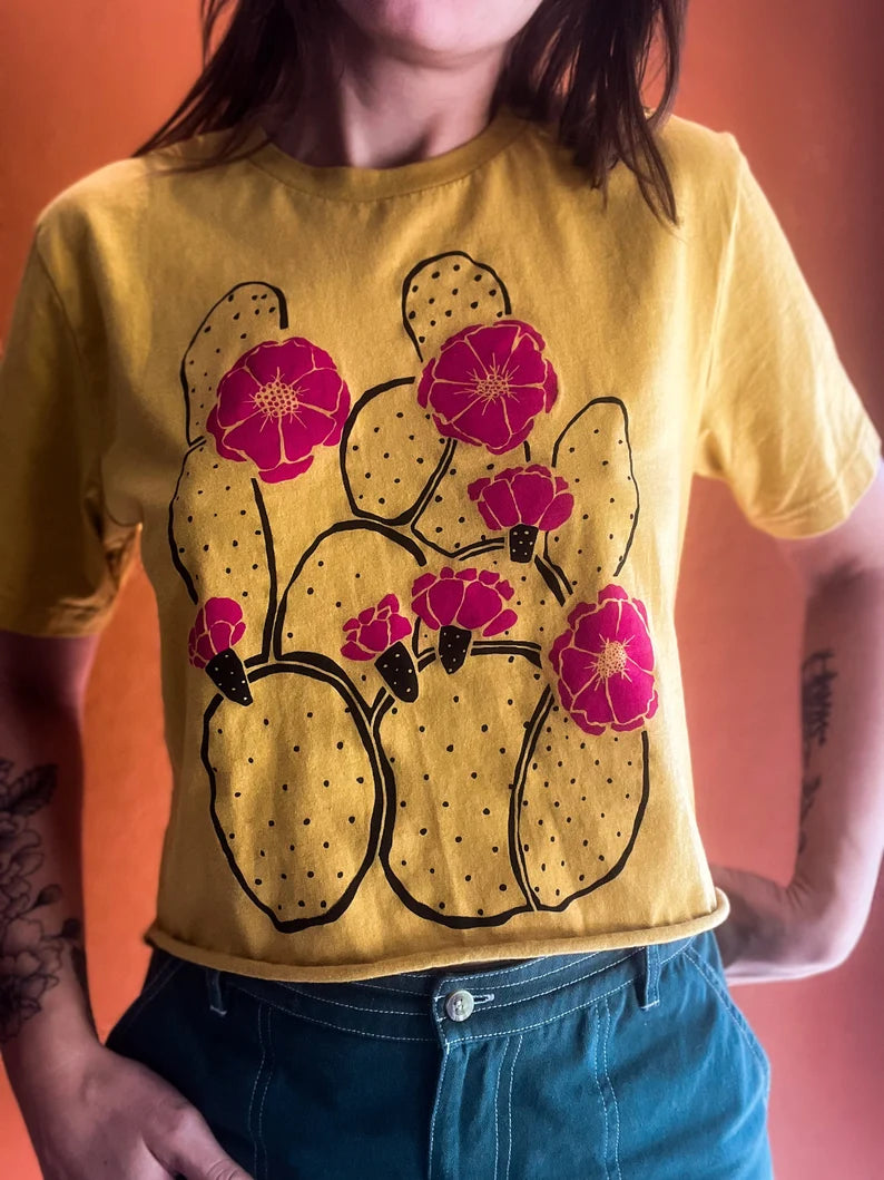 Pie Chart Press Cactus Crop Top