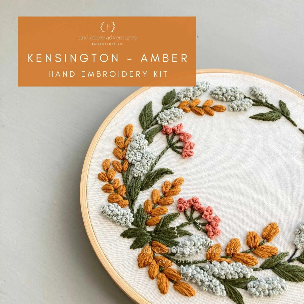 And Other Adventures Embroidery Co Embroidery Kit - Kensington in Amber