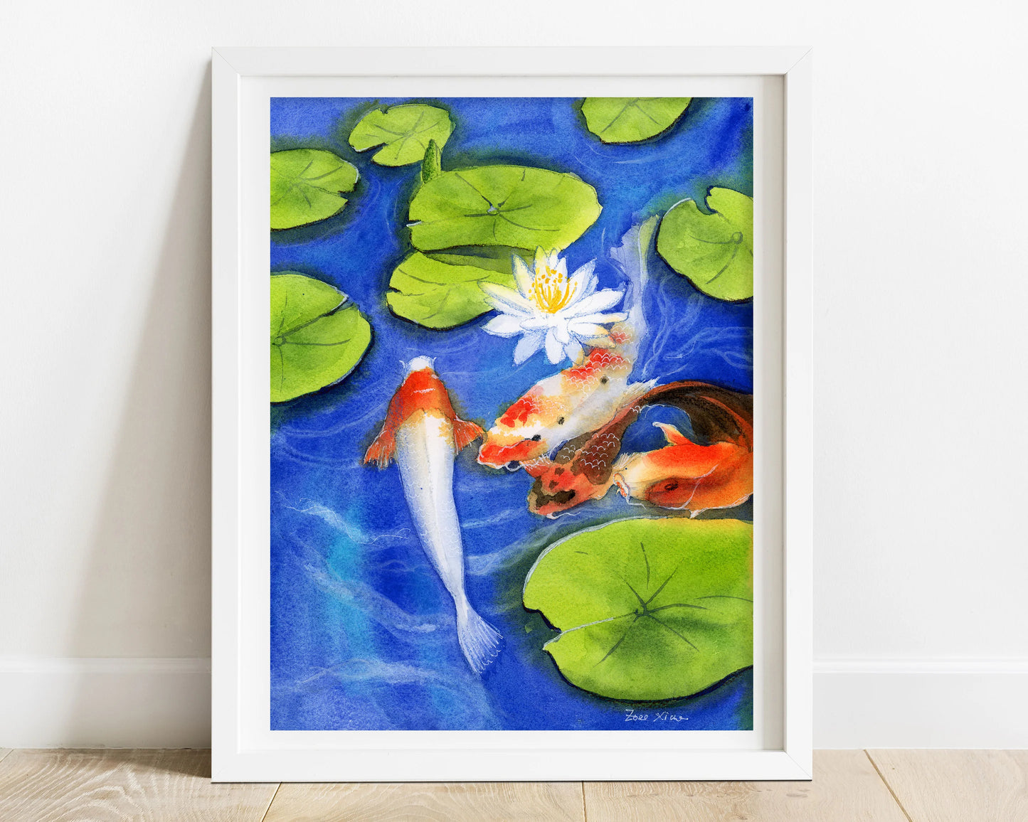 Zoee Xiao Koi Fish Pond Print