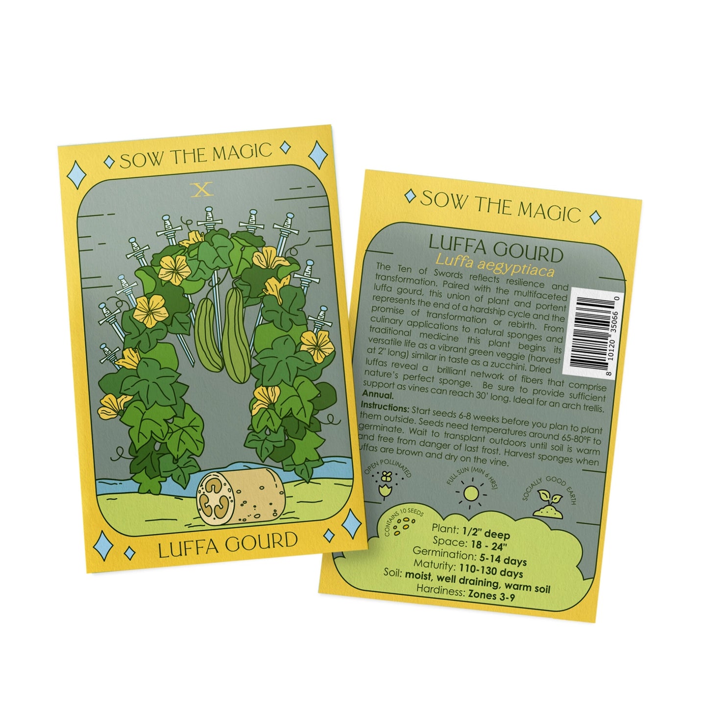 Sow the Magic Luffa Gourd Tarot Seed Packet