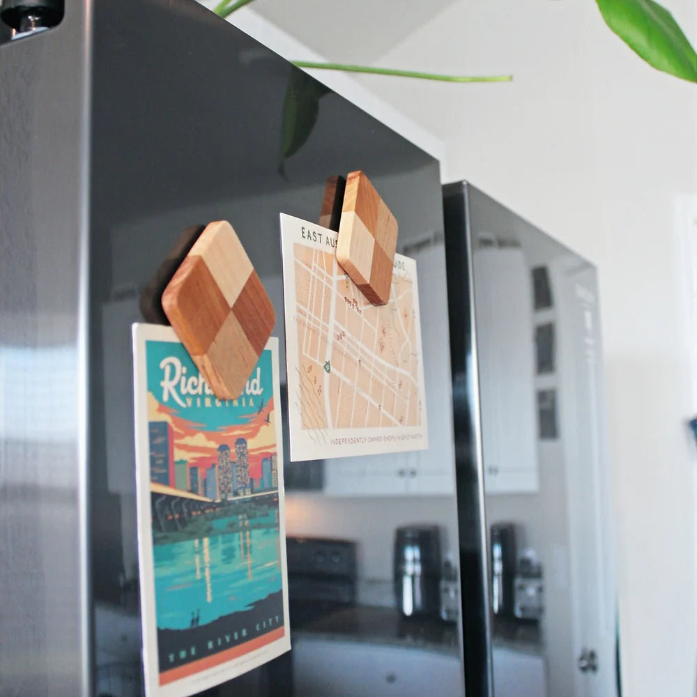 Honey Wood ATX Checkered Magnet Set