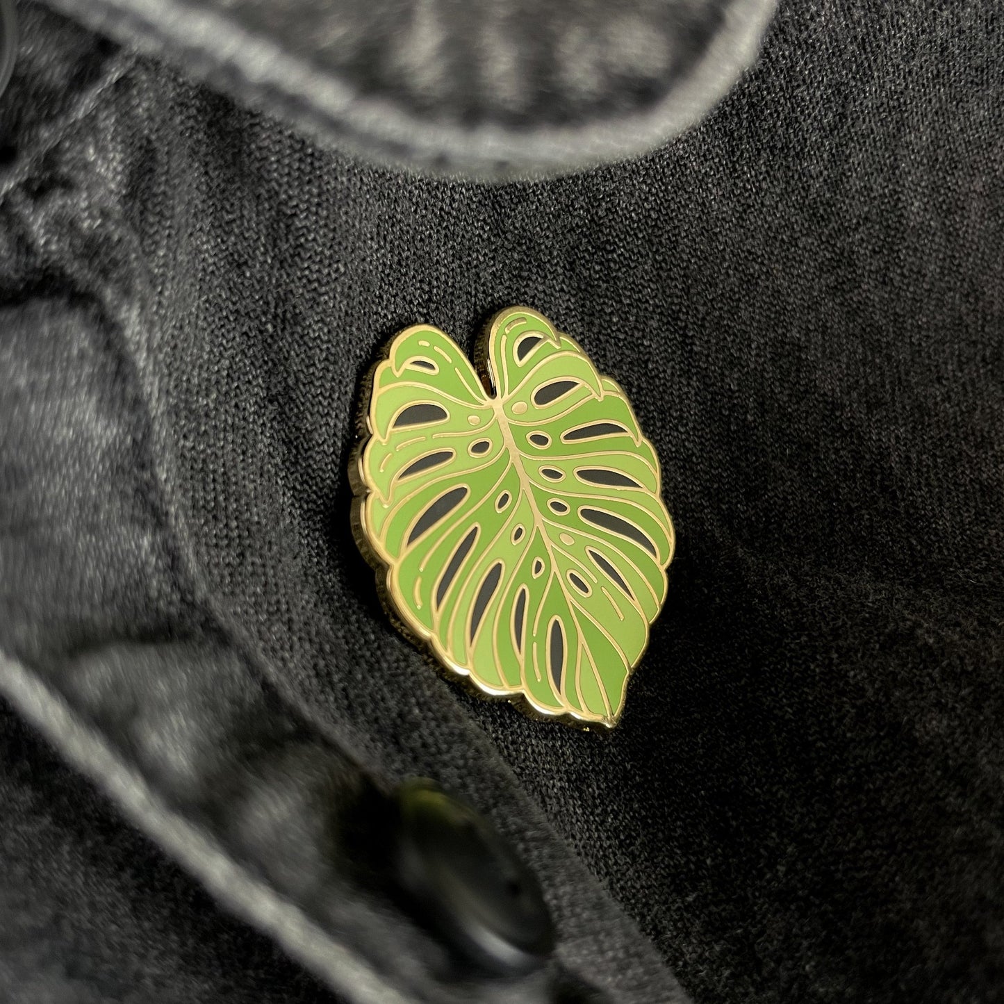 Chloe Gray Monstera Pin