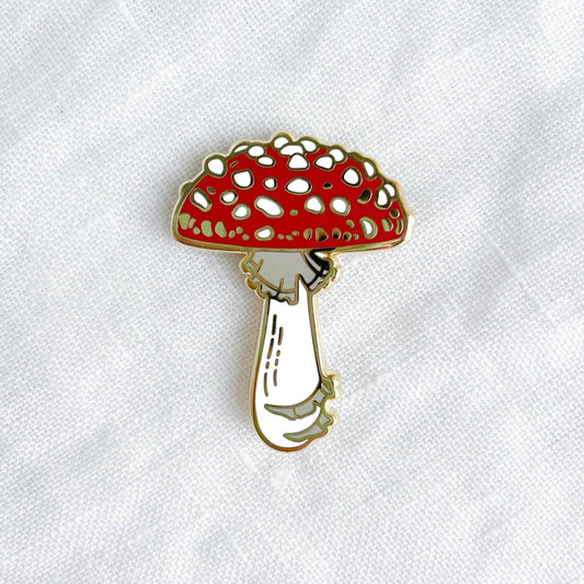 Chloe Gray Fly Agaric Mushroom Pin