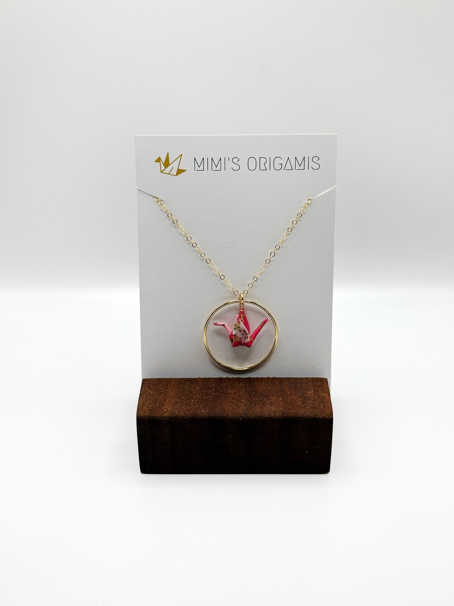 Mimi's Origamis Hoop Crane Necklace