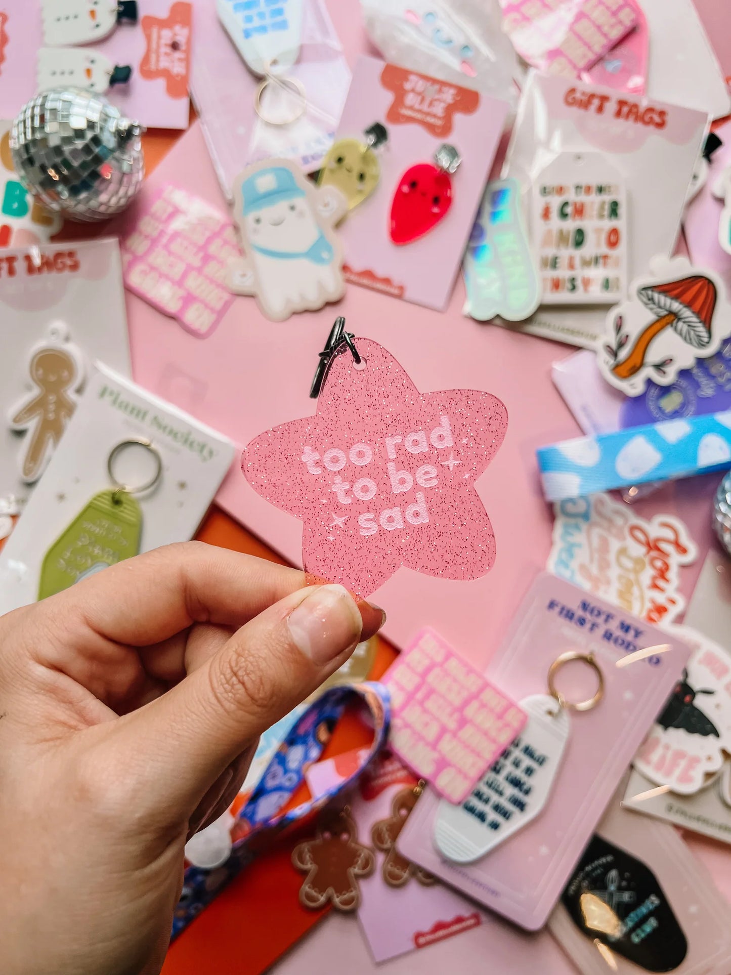 Jollie Ollie Too Rad To Be Sad Keychain