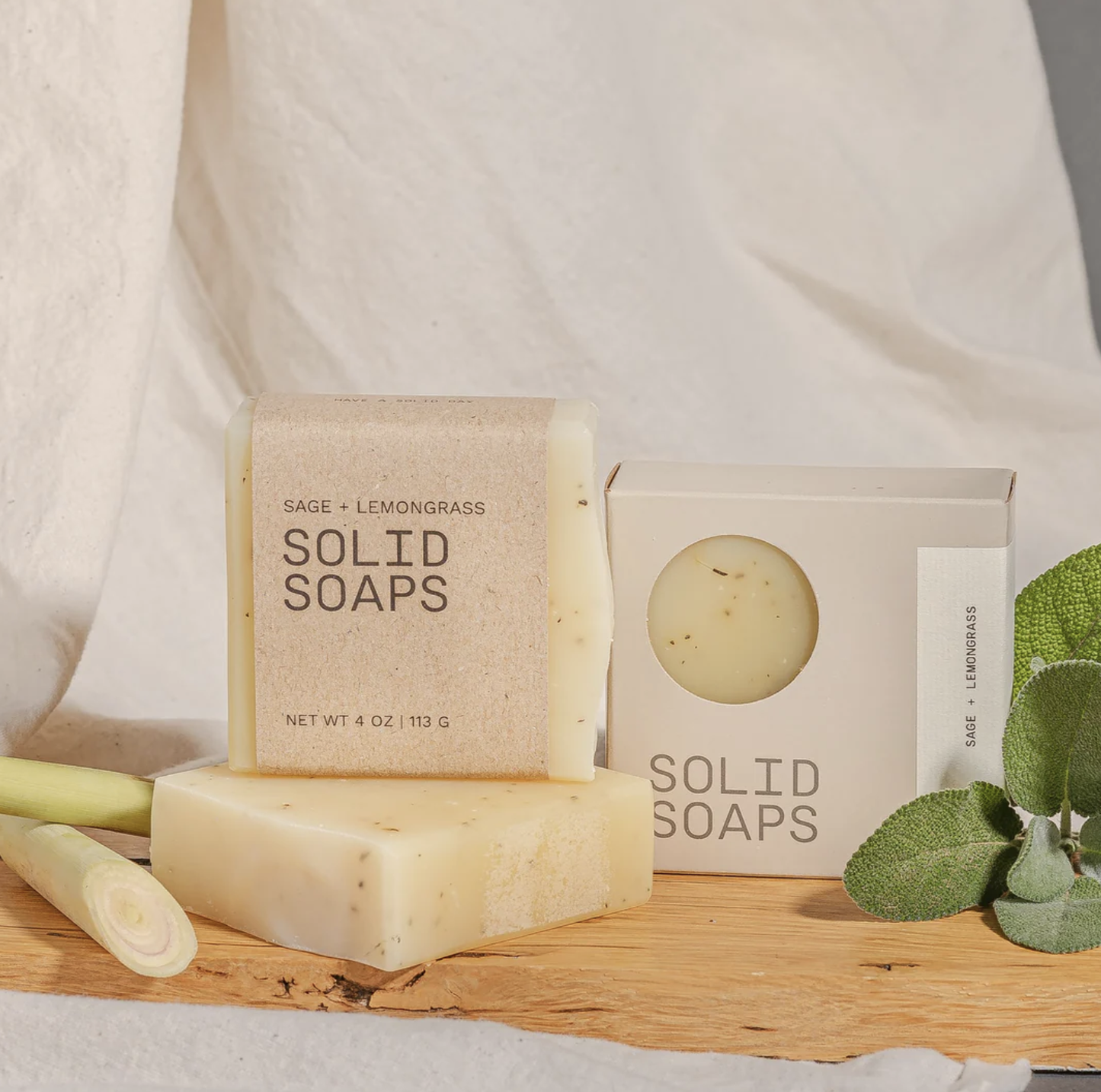 Solid Soaps Sage + Lemongrass Soap Bar