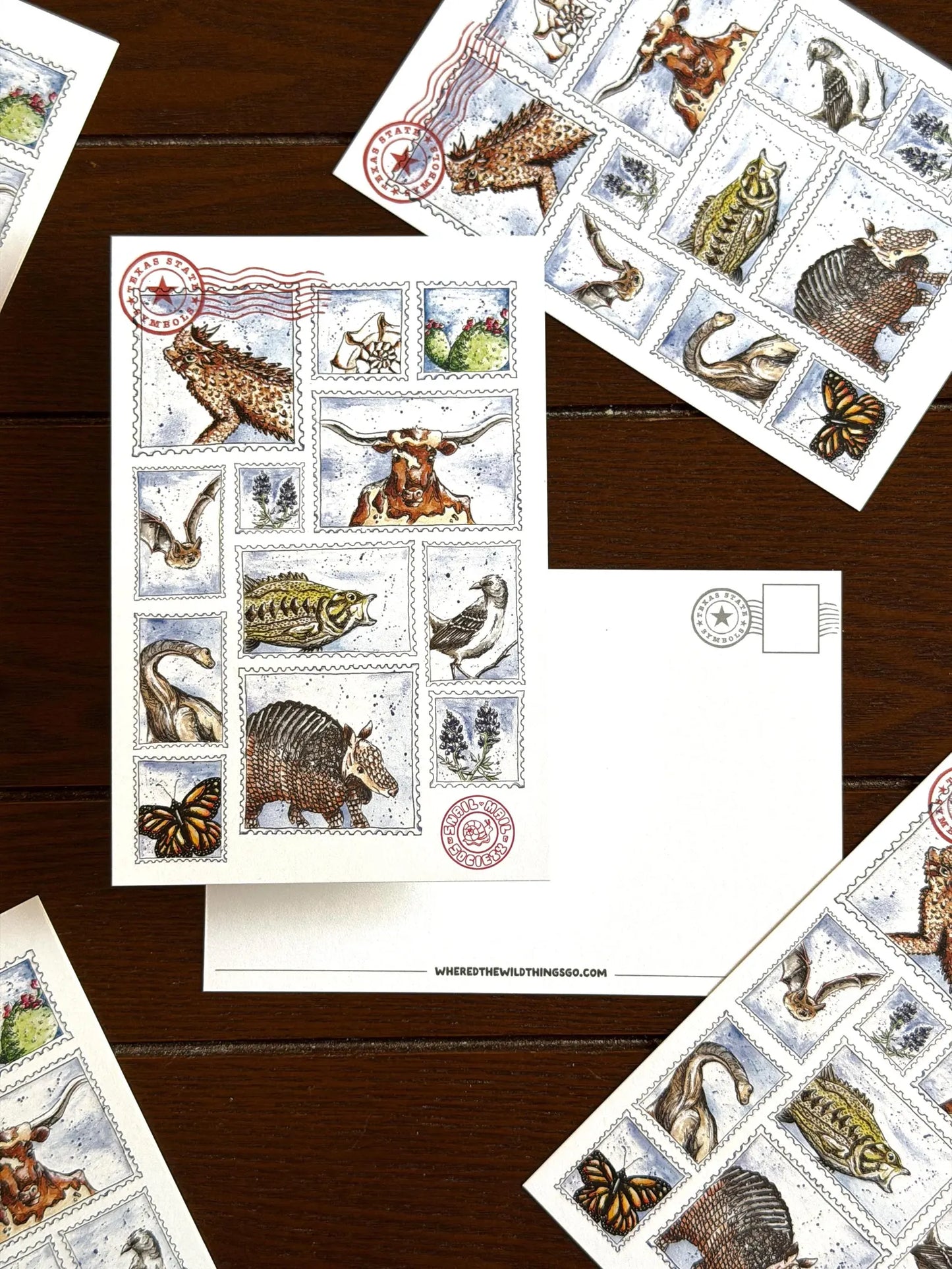 Where’d The Wild Things Go Texas Symbols Stamp Postcard