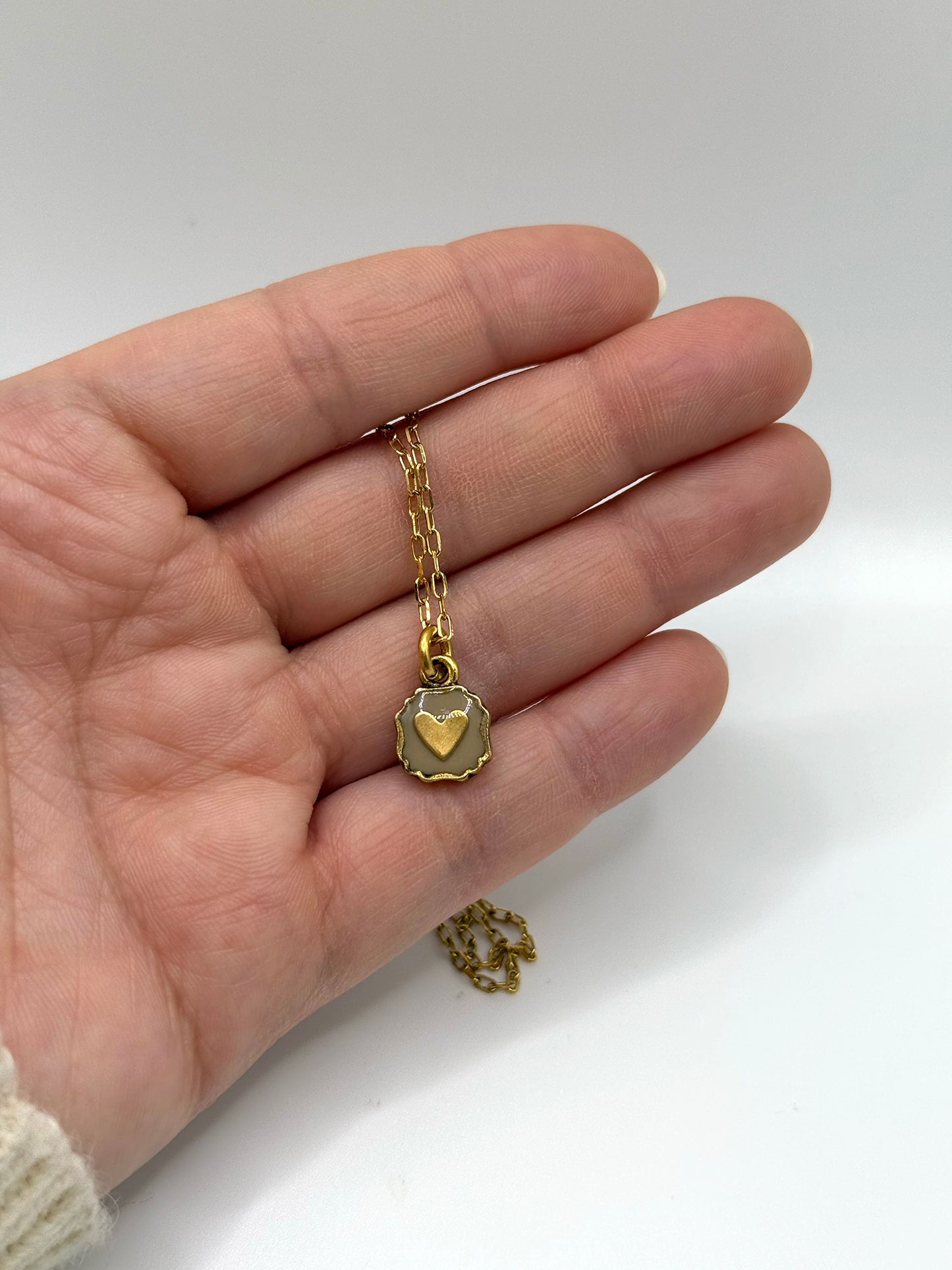 Bee Mary Heart Melt Necklace