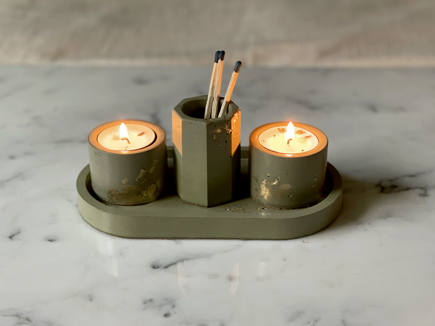 Mono-Tone Tea Light Holder Set