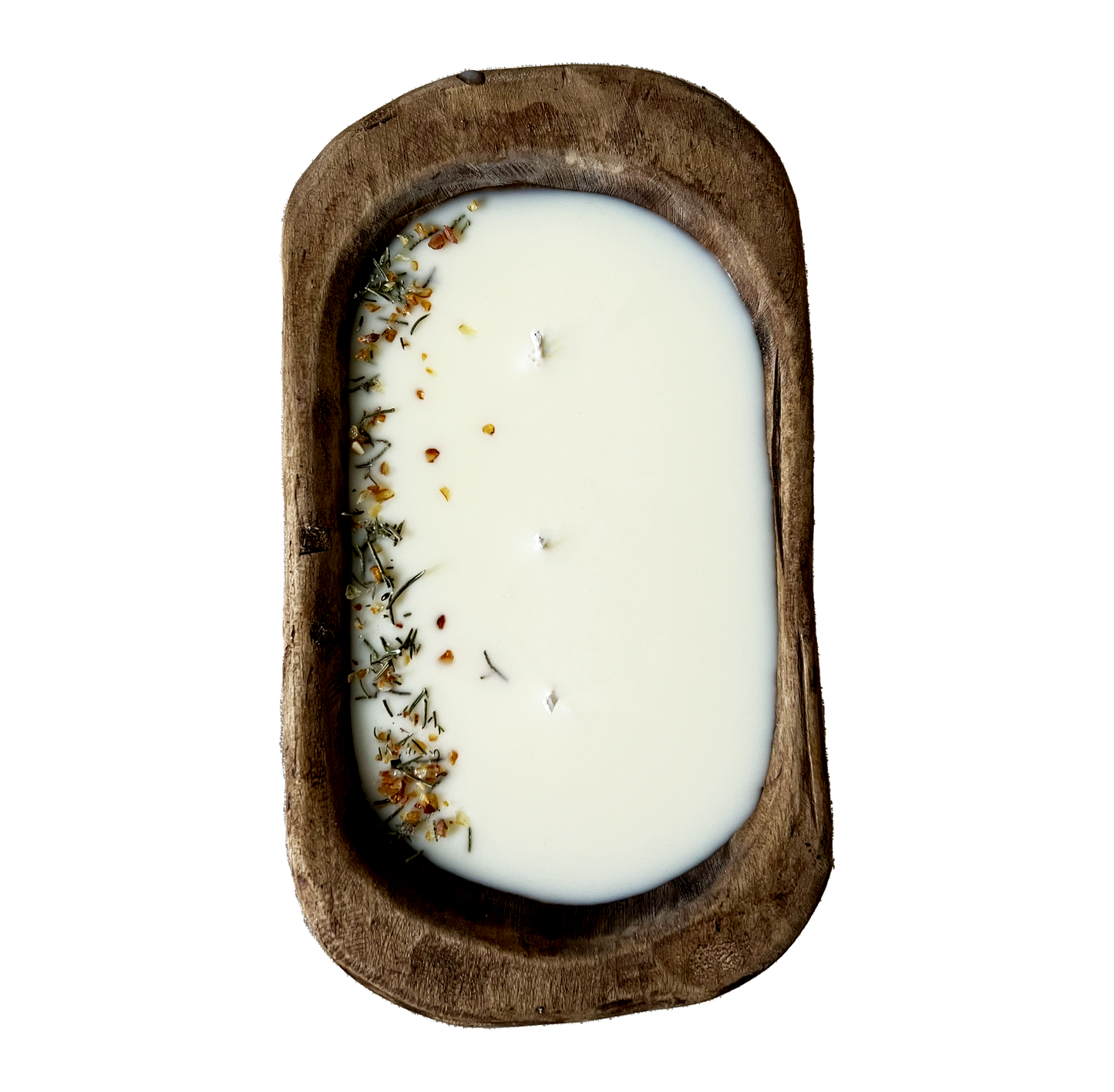 Downy Woodpecker Wooden Bowl Candle
