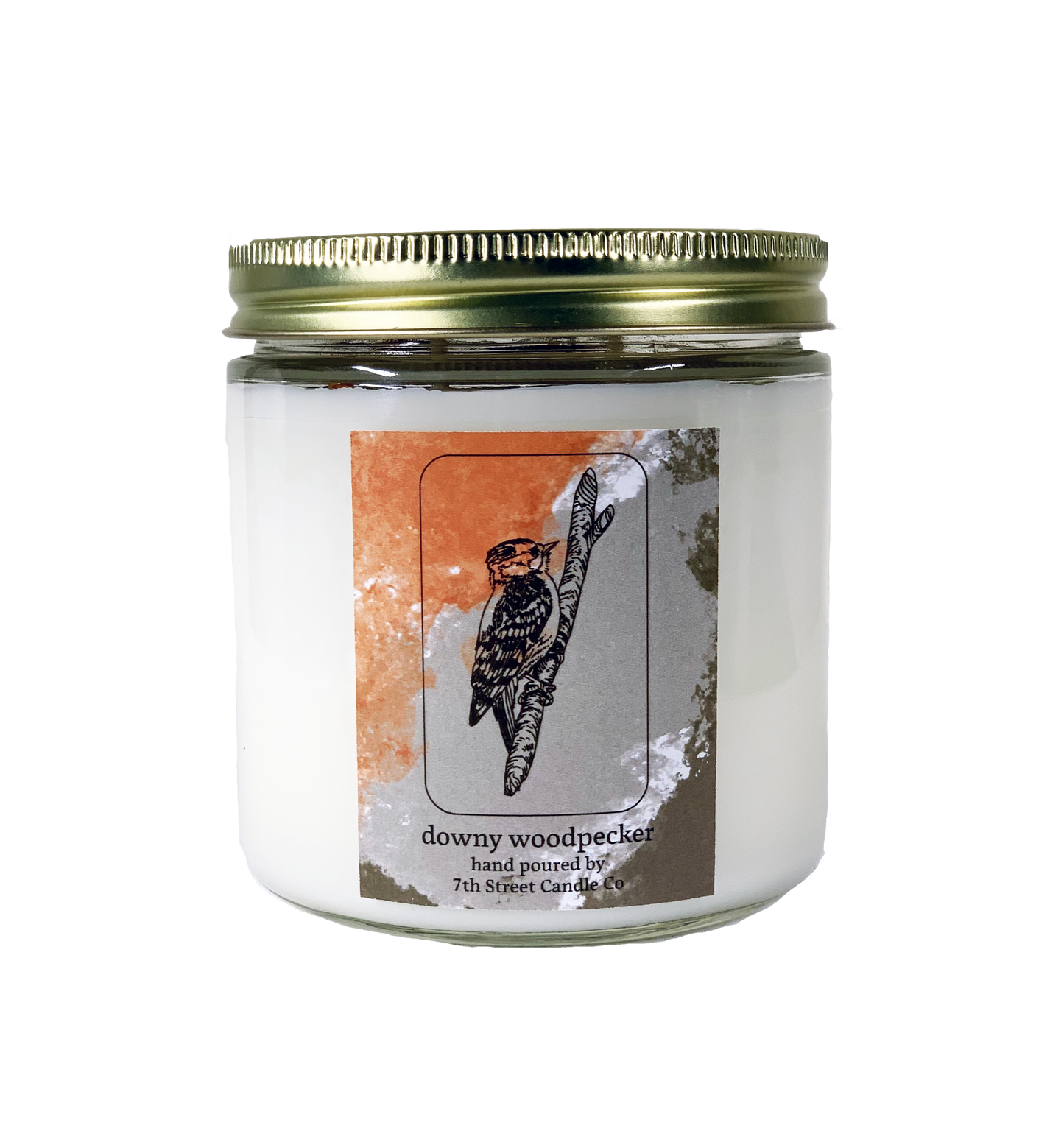 Downy Woodpecker Candle (16 oz)