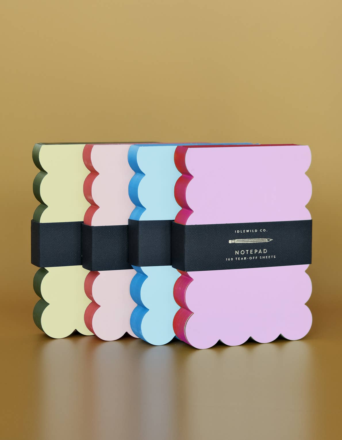 Idlewild Co. Scalloped Shaped Notepad | Chartreuse + Olive Edge