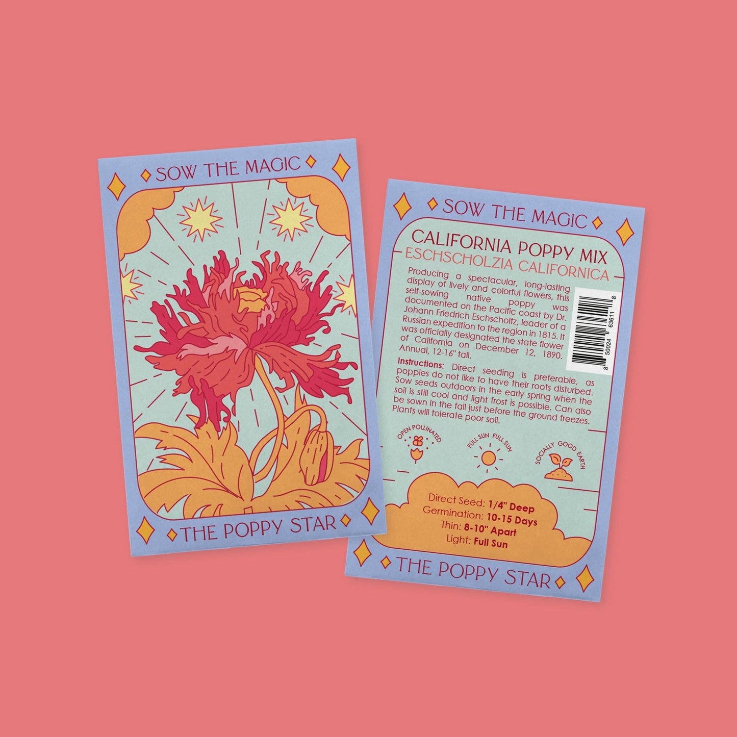 Sow the Magic The Poppy Star Tarot Seed Packet