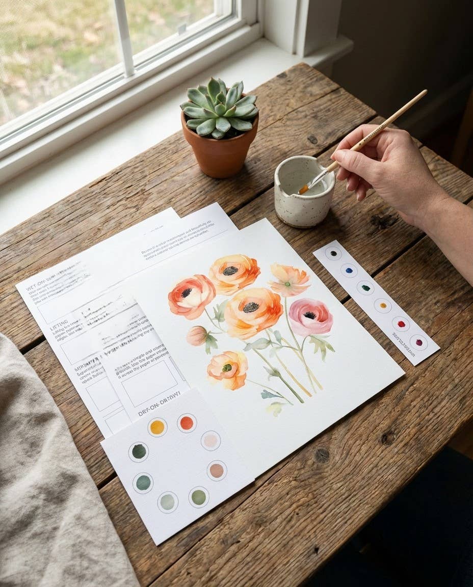 Breathe People All-In-One Watercolor Paint Set - Ranunculus Blooms