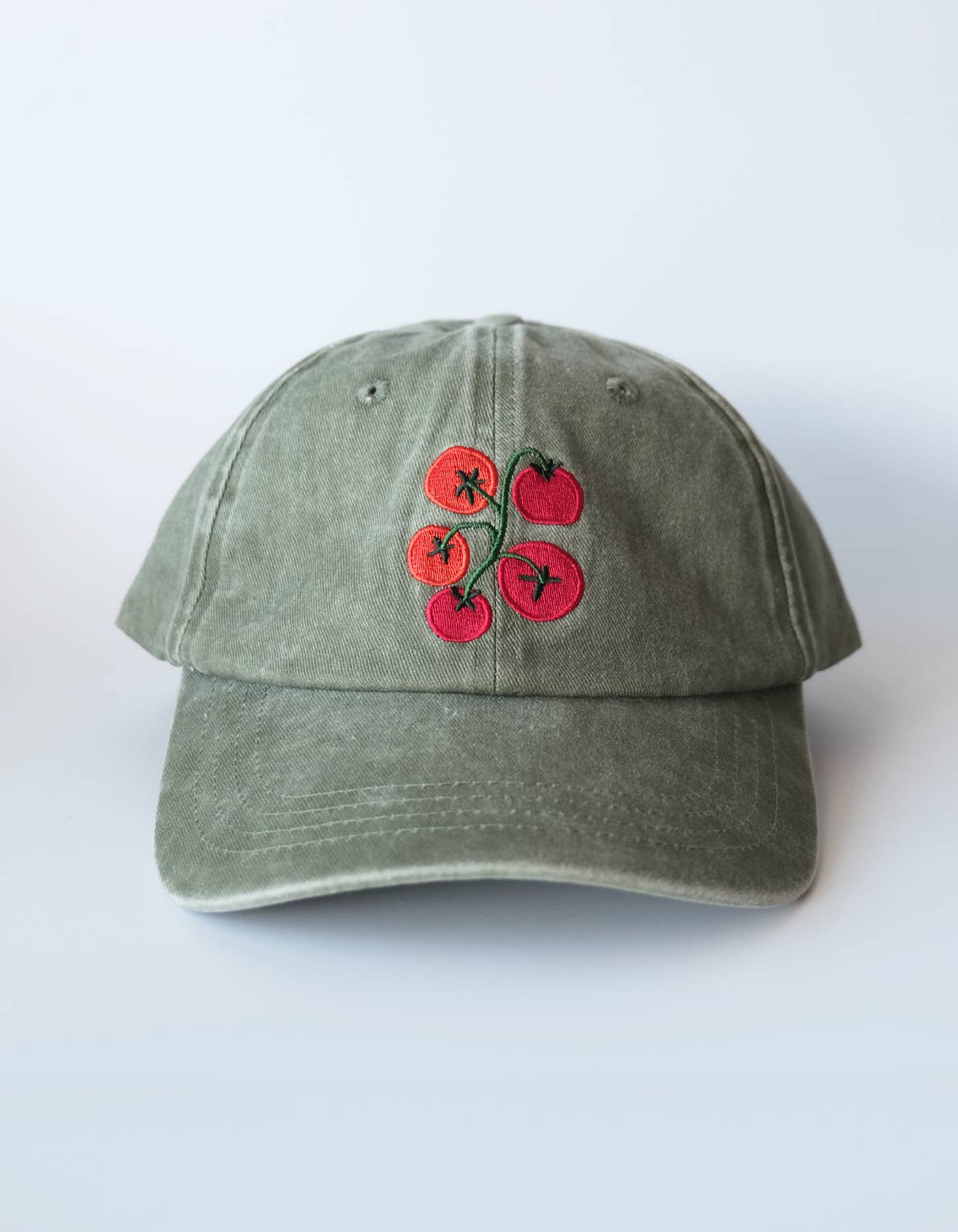 Idlewild Co. Tomato Vine Embroidered Hat, Washed Green