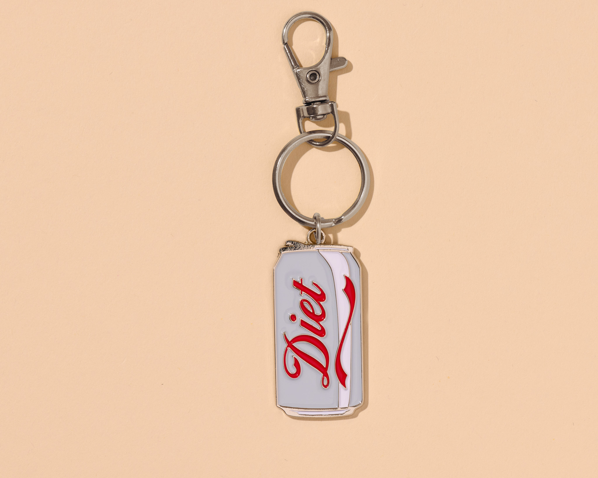 And Here We Are Enamel Keychain & Bag Charm Diet Soda