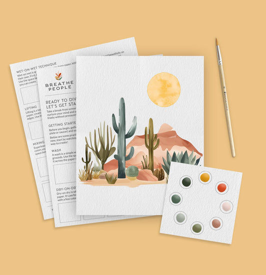 Breathe People All-In-One Beginner Watercolor Paint Set - Desert Landscape