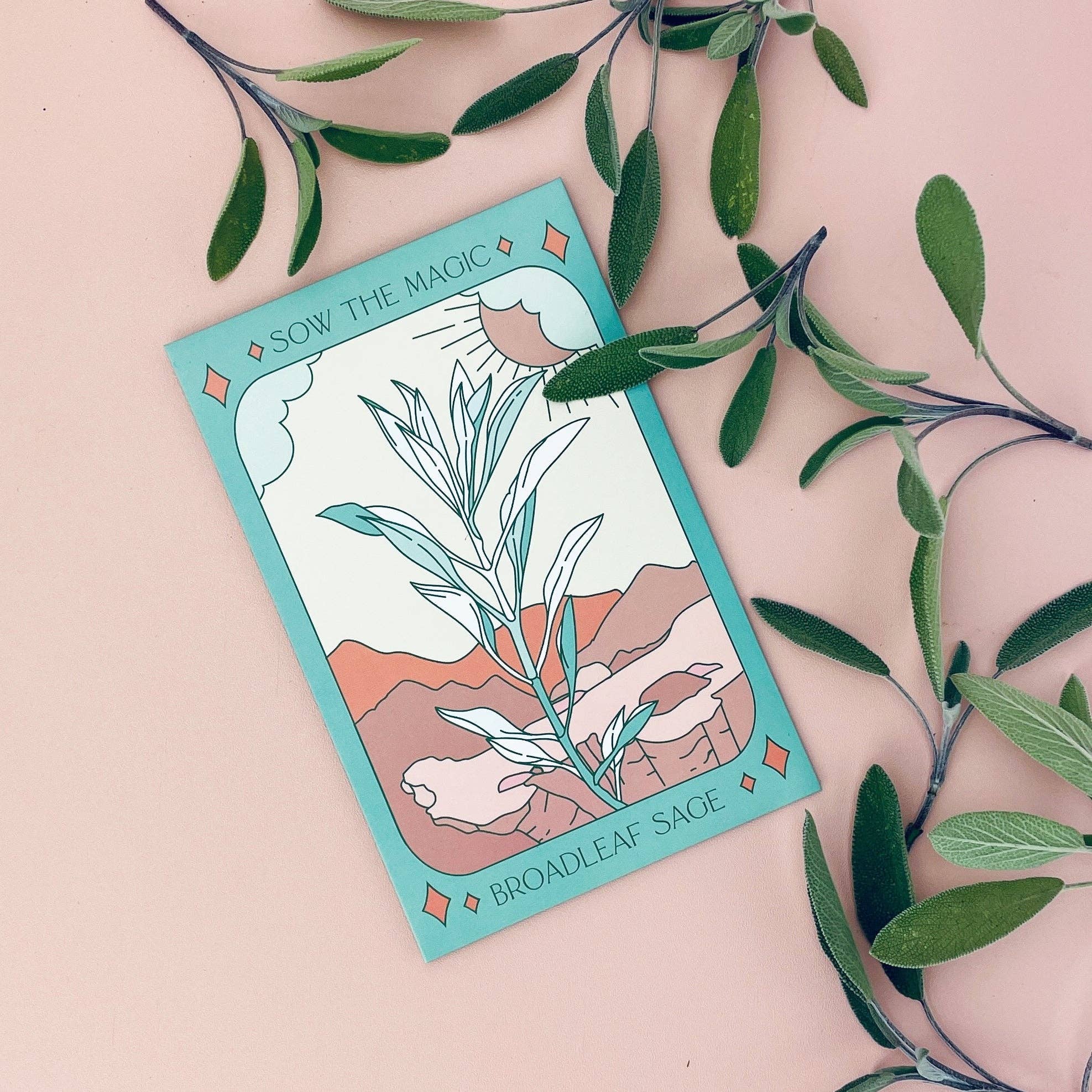 7th Street Candle Co Broadleaf Sage Tarot Seed Packet - Thumbnail 2
