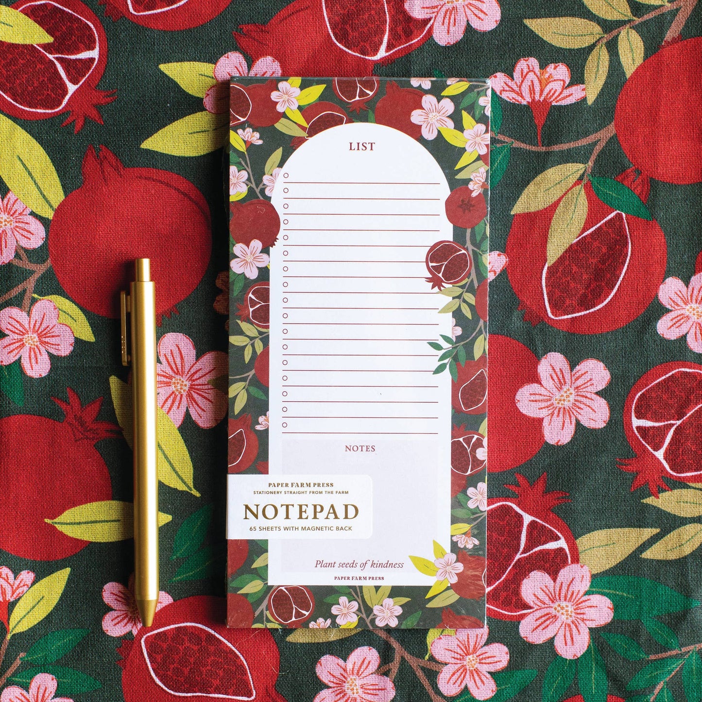 Paper Farm Press Pomegranate Market List Notepad