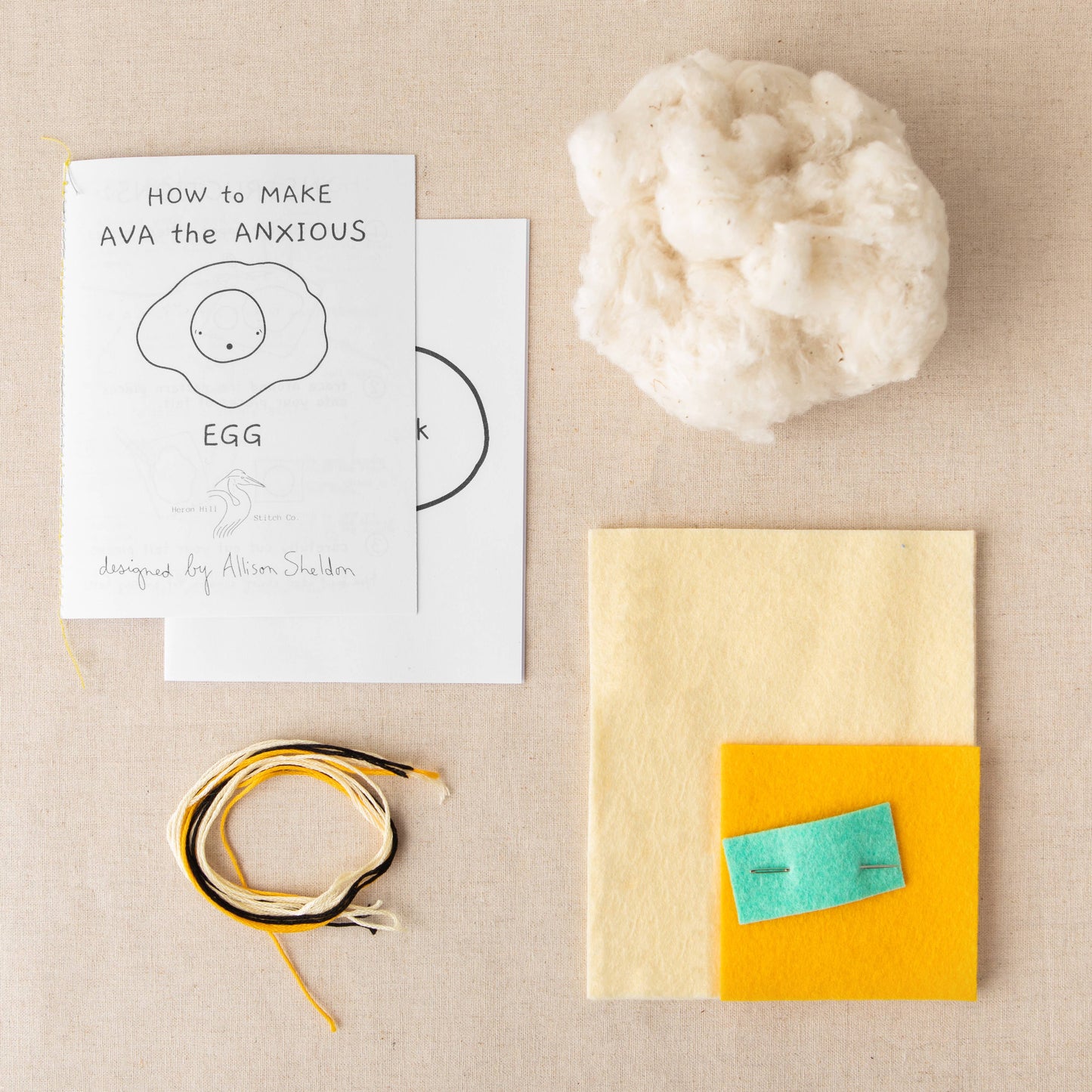 Heron Hill Stitch Co. | Ava the Anxious Egg - DIY Craft Kit
